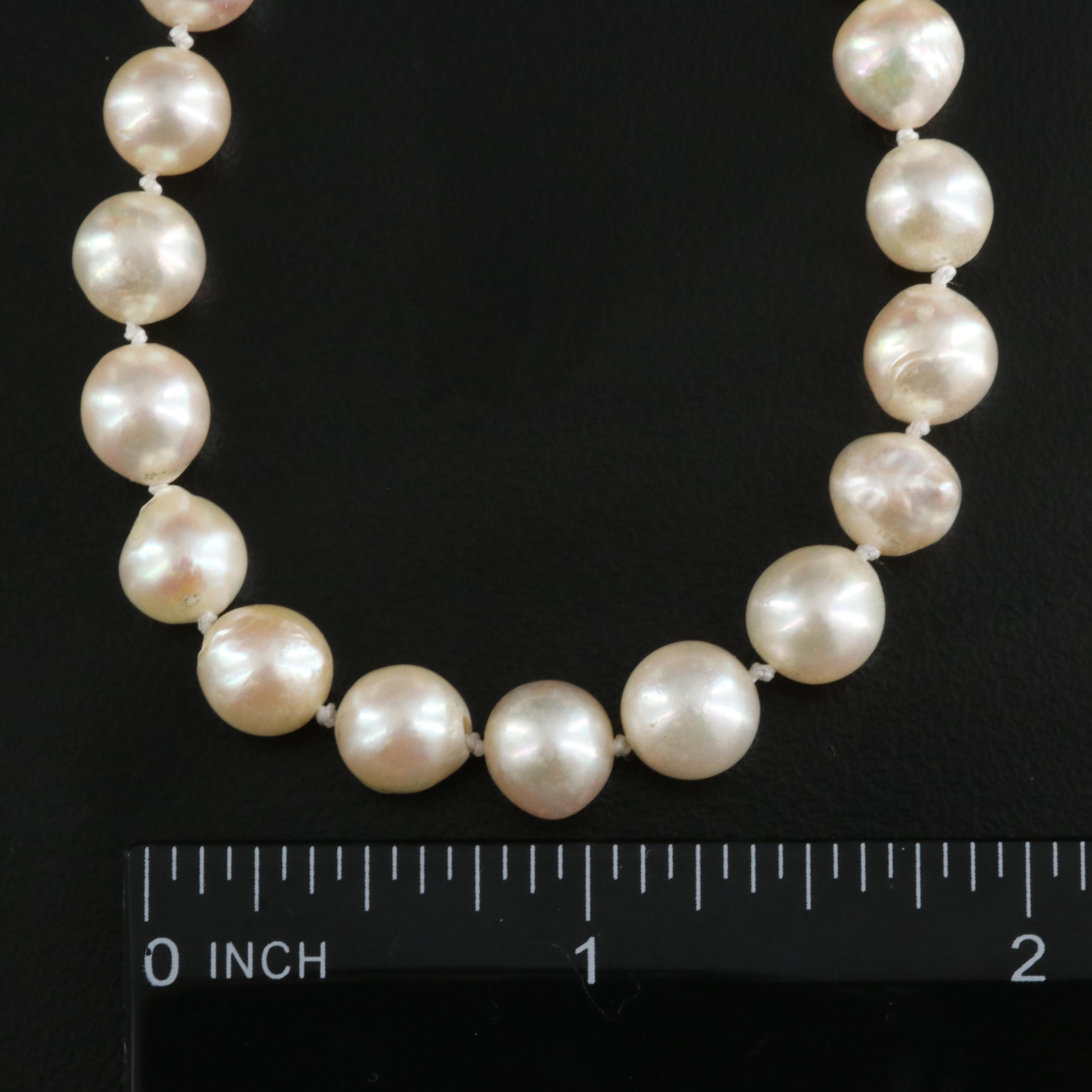 Rope Length Pearl Necklace with Sterling Clasp