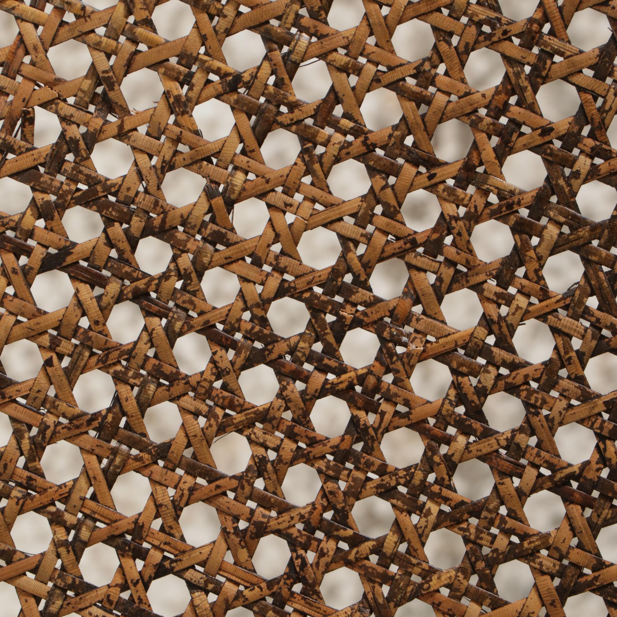 Queen Anne Style Ebonized and Caned Wingback Rocking Armchair