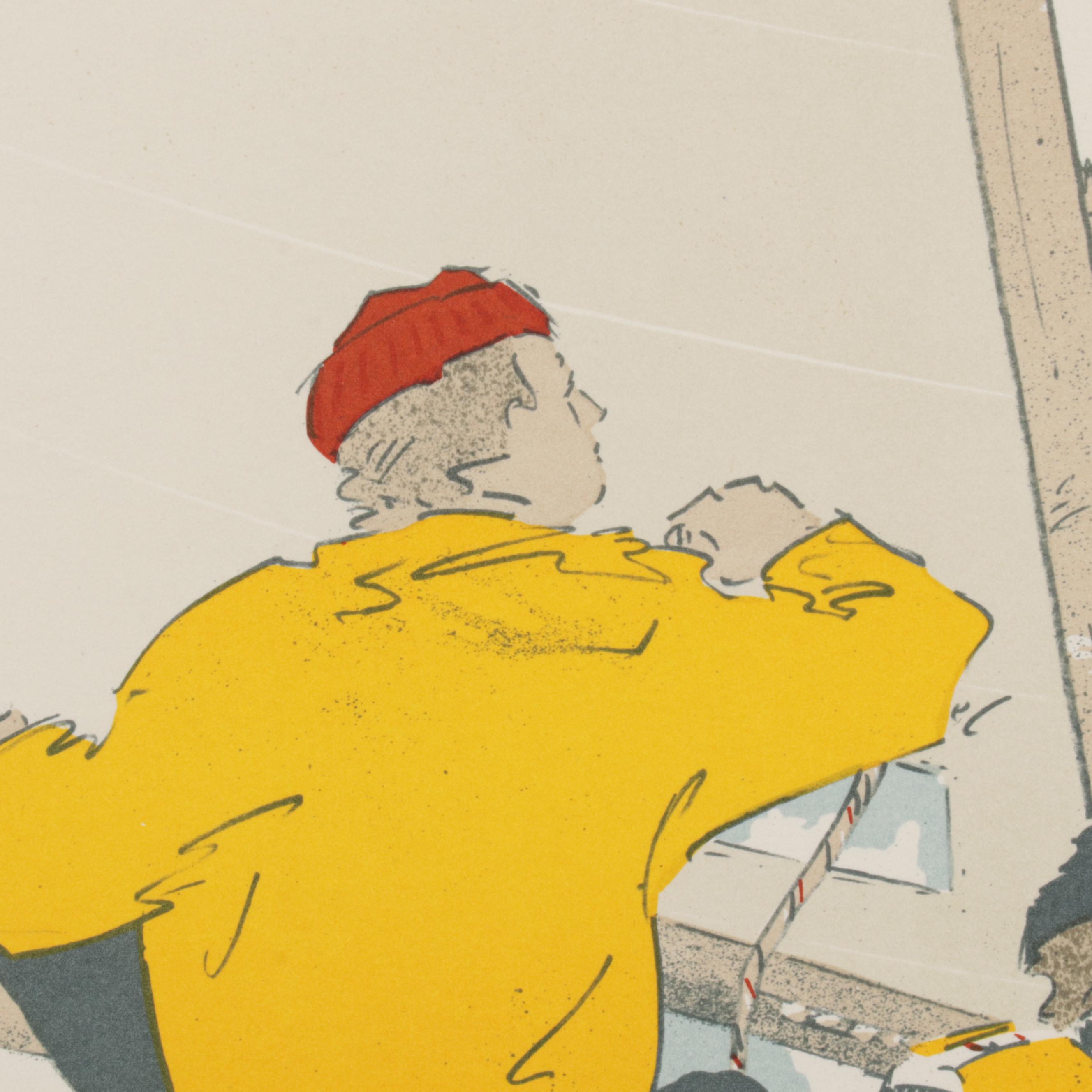 Elizabeth Schippert Maritime Color Lithographs of Yachts, Late 20th Century