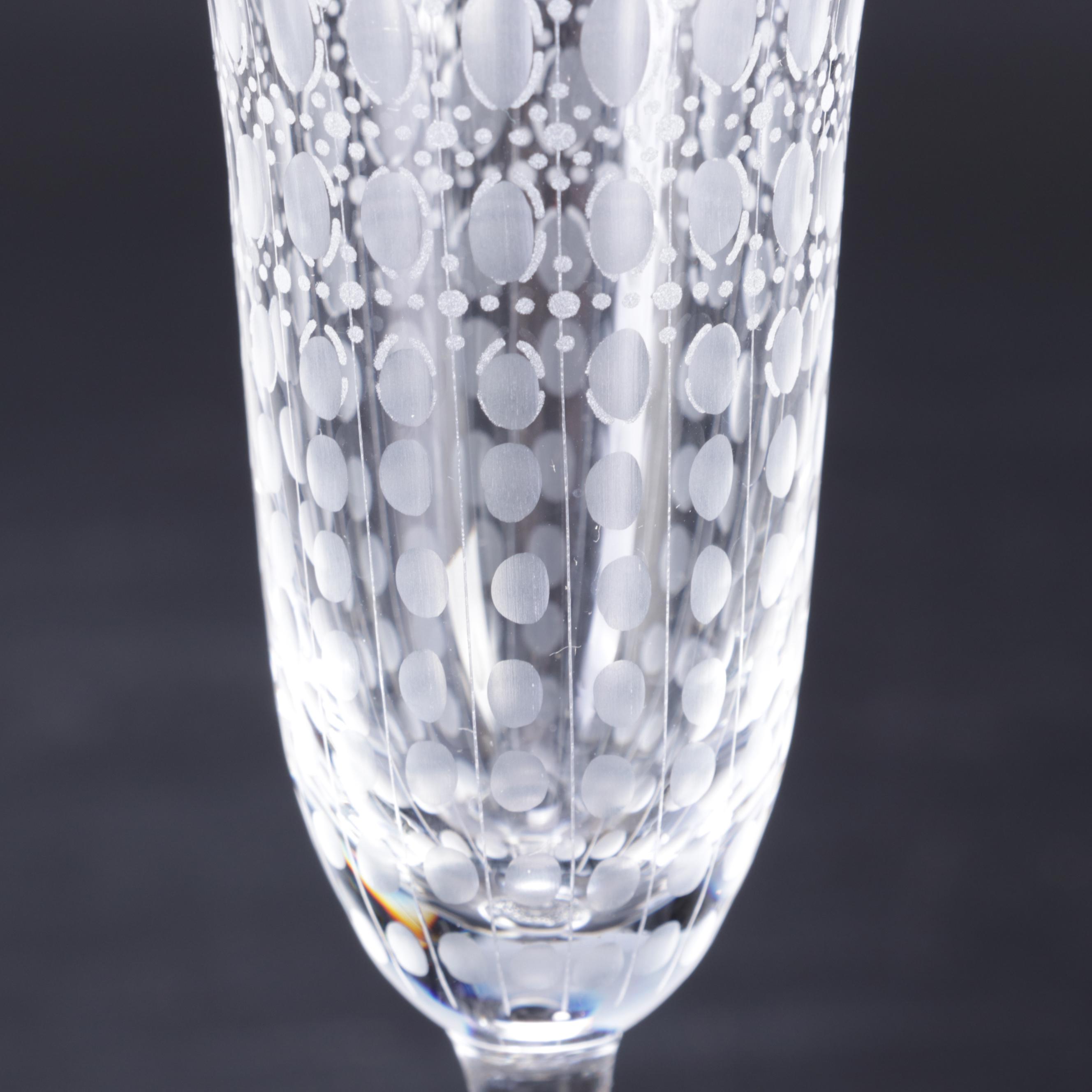 Rosenthal Crystal "Romance" Champagne Flutes, Late 20th Century
