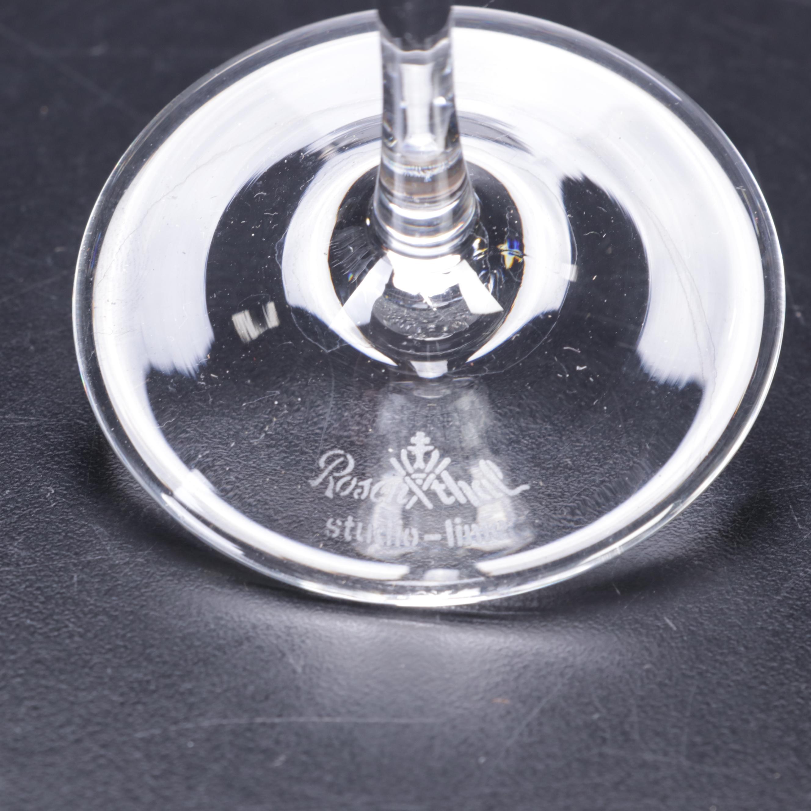 Rosenthal Crystal "Romance" Champagne Flutes, Late 20th Century