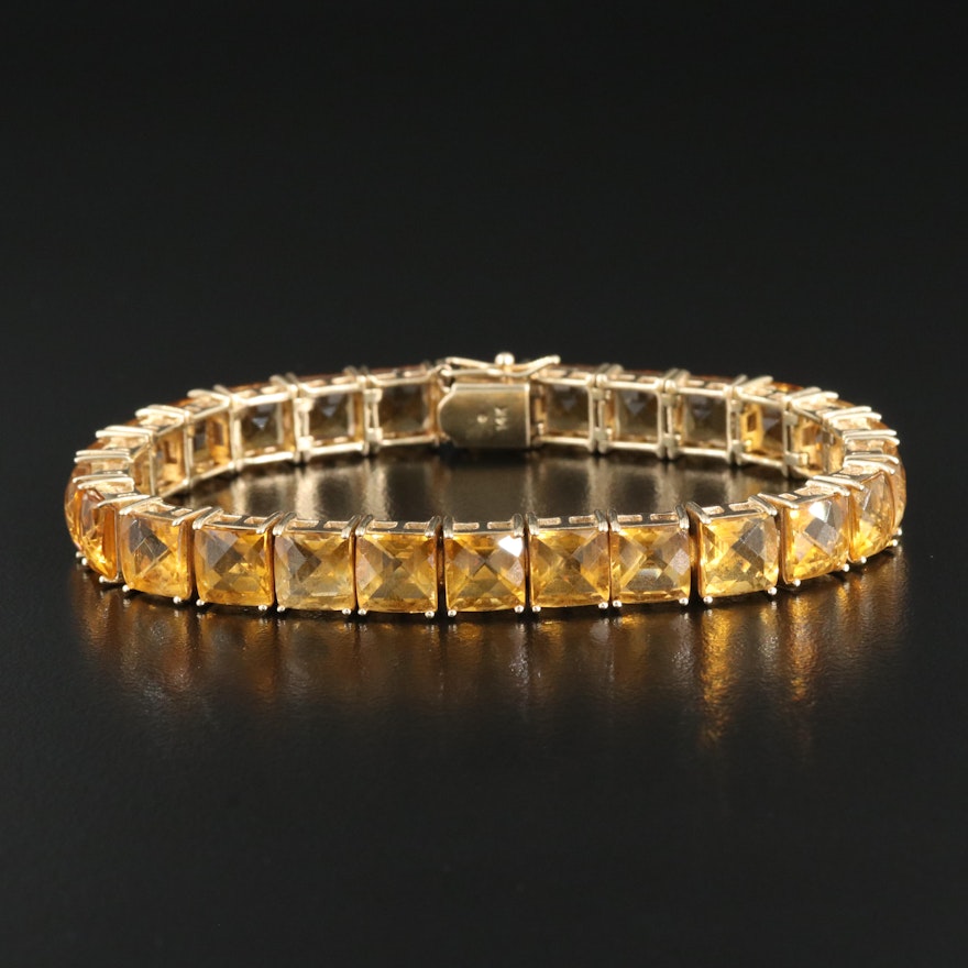 14K Citrine Line Bracelet