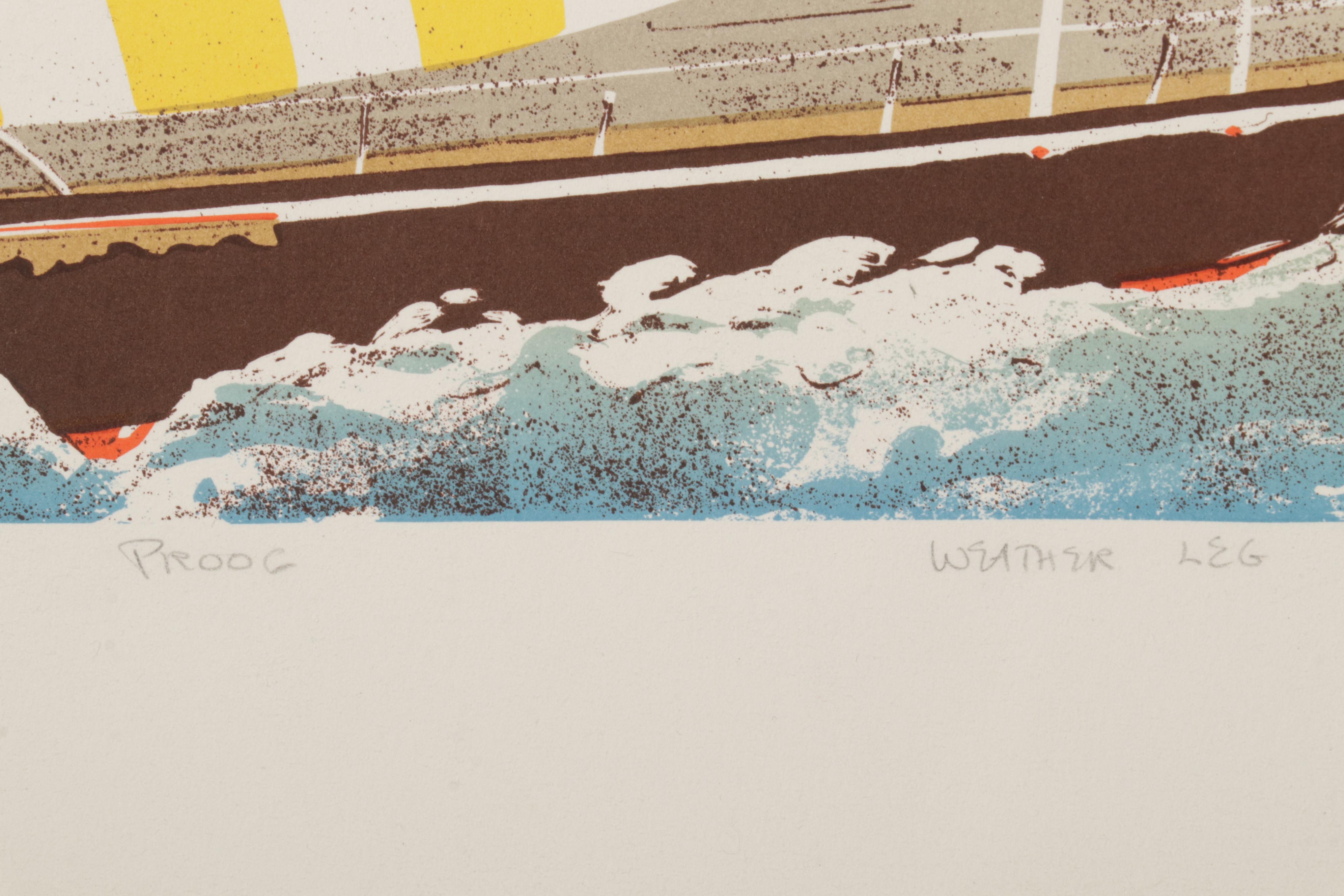 Elizabeth Schippert Yachting Color Lithographs, Late 20th Century