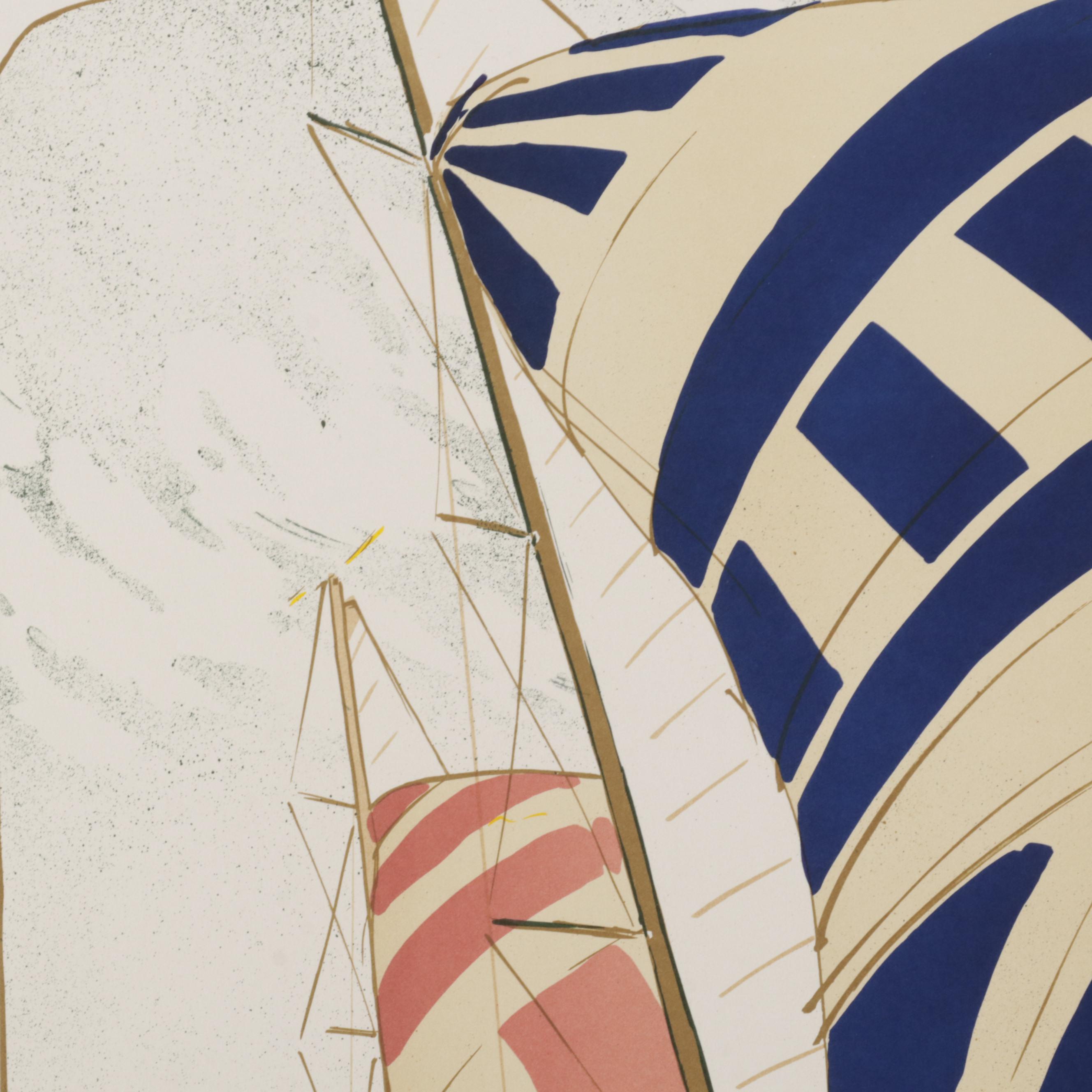 Elizabeth Schippert Yachting Color Lithographs, Late 20th Century