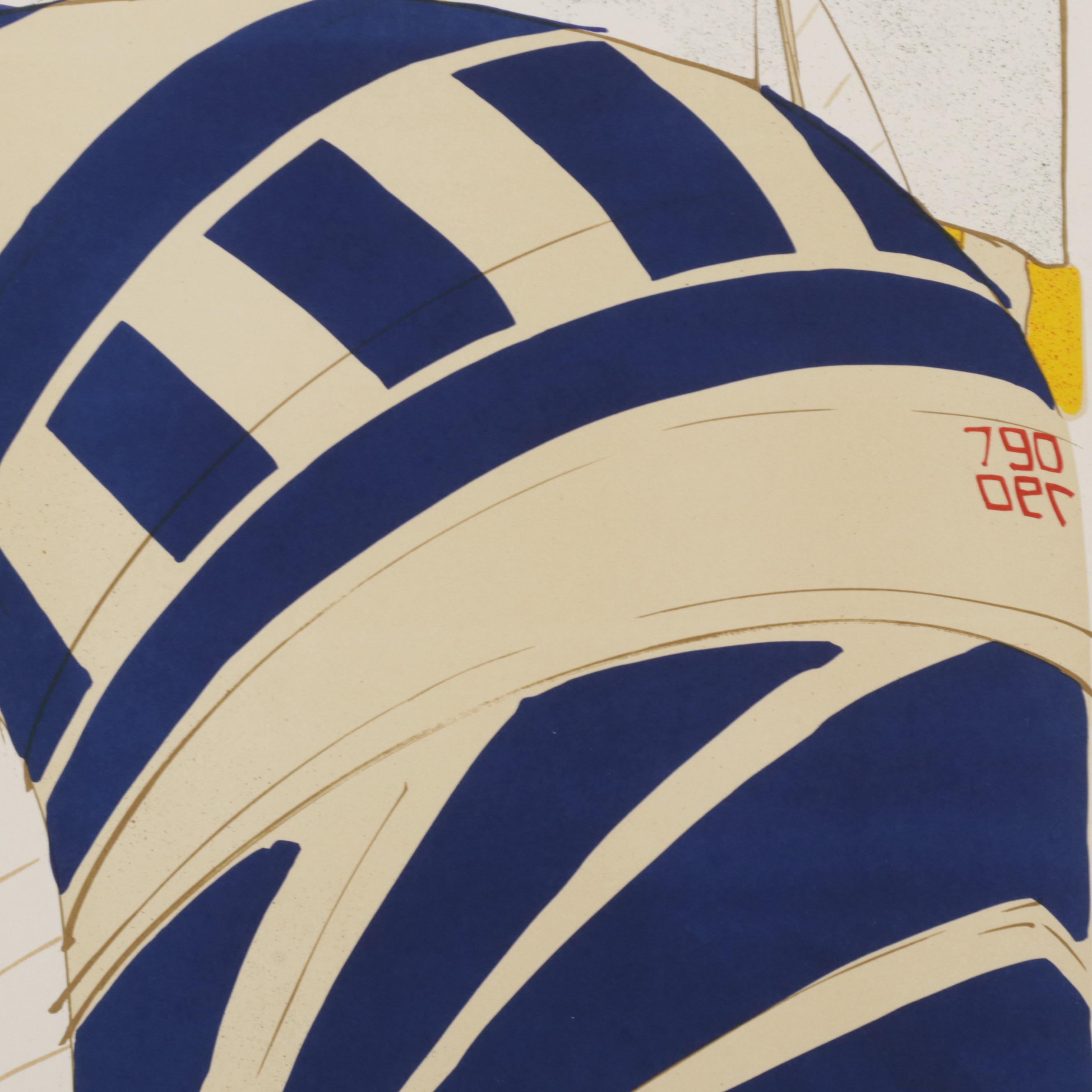 Elizabeth Schippert Yachting Color Lithographs, Late 20th Century