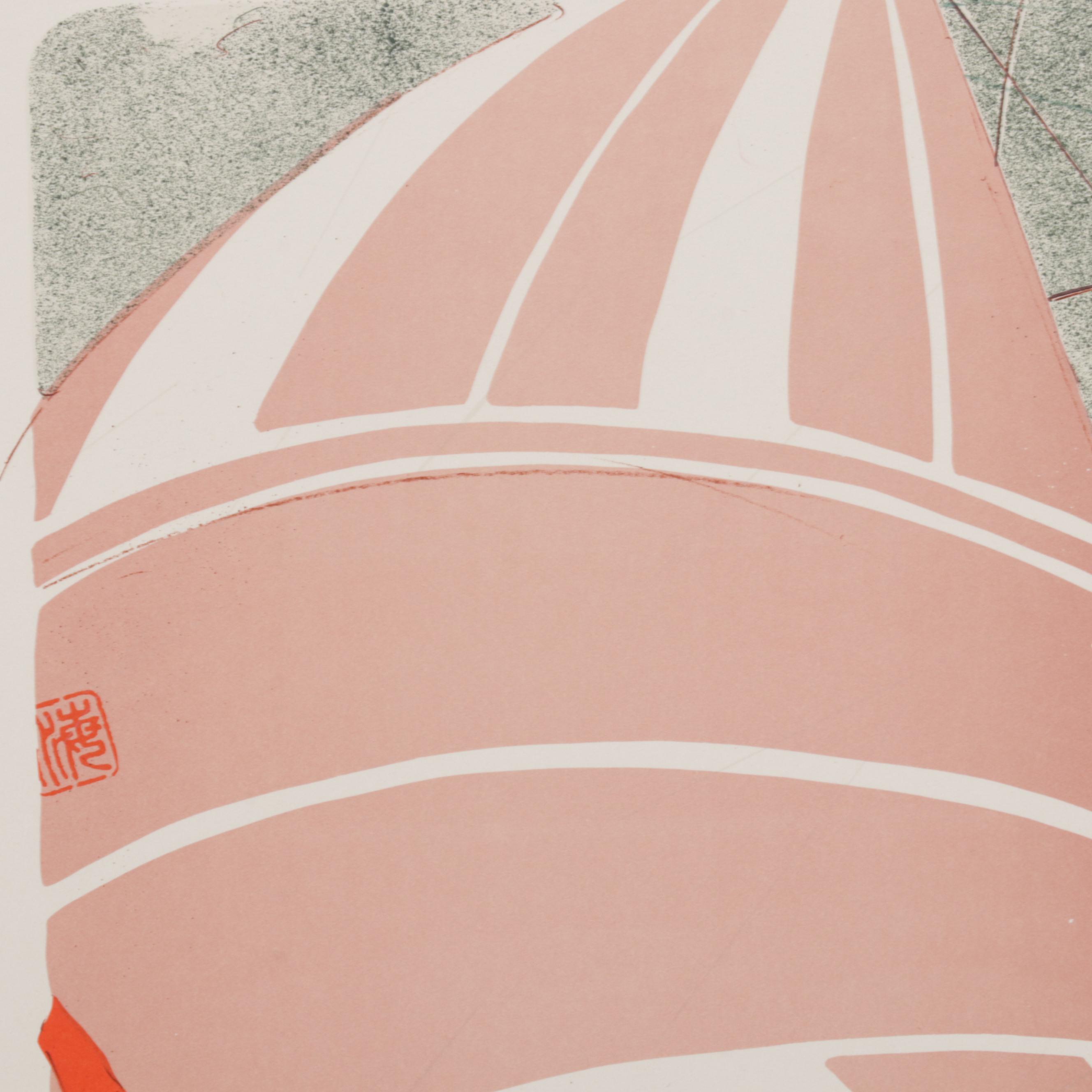 Elizabeth Schippert Yachting Color Lithographs, Late 20th Century