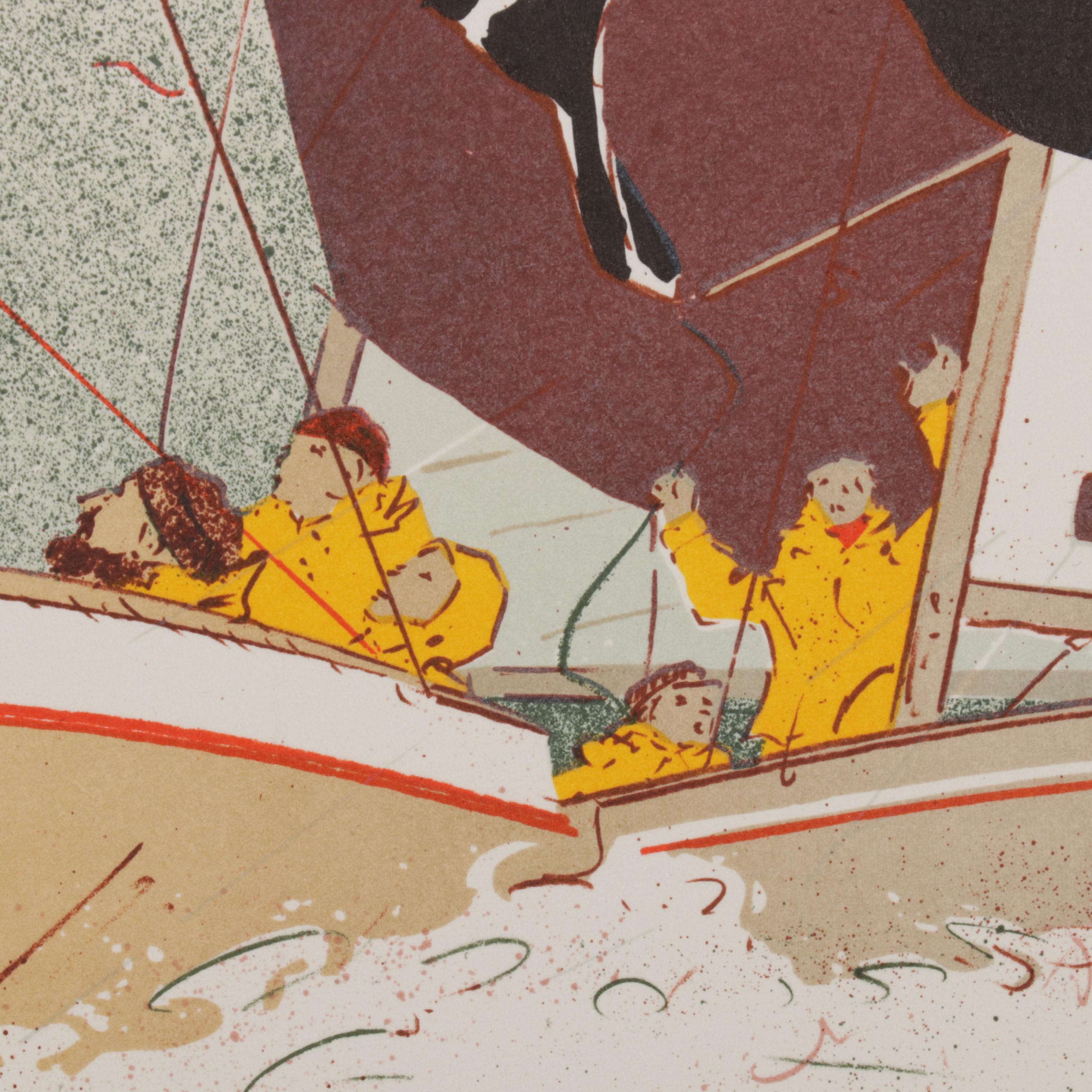 Elizabeth Schippert Yachting Color Lithographs, Late 20th Century