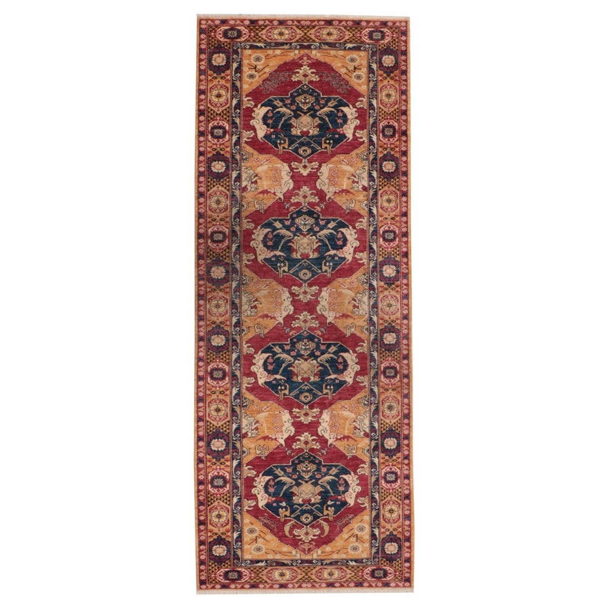 4'4 x 11'8 Hand-Knotted Caucasian Karabagh Long Rug