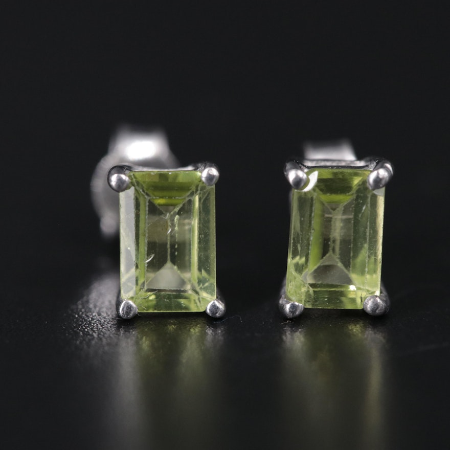 Sterling Silver Peridot Stud Earrings