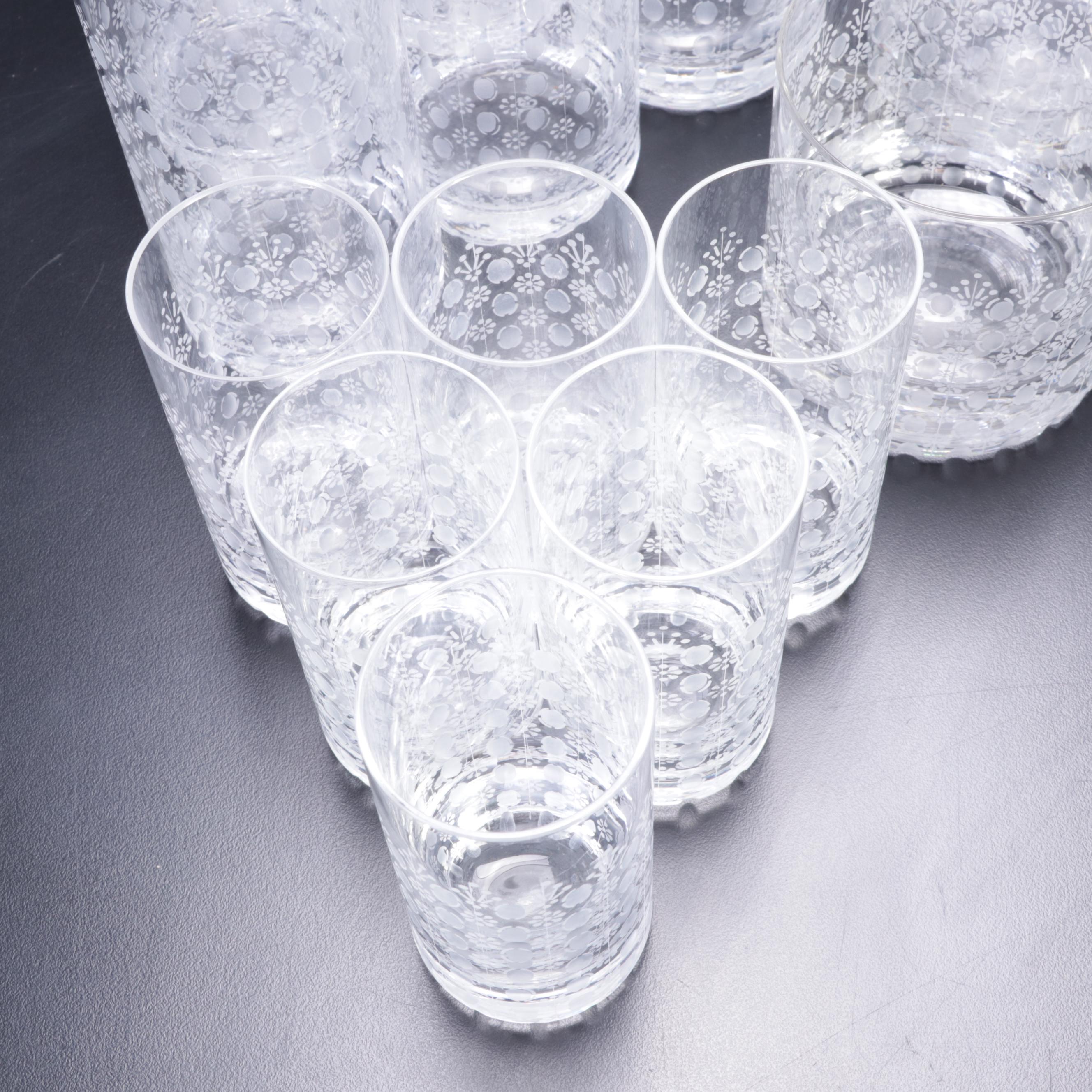 Rosenthal Crystal "Romance" Old Fashioned, Highball, and Other Cocktail Glasses