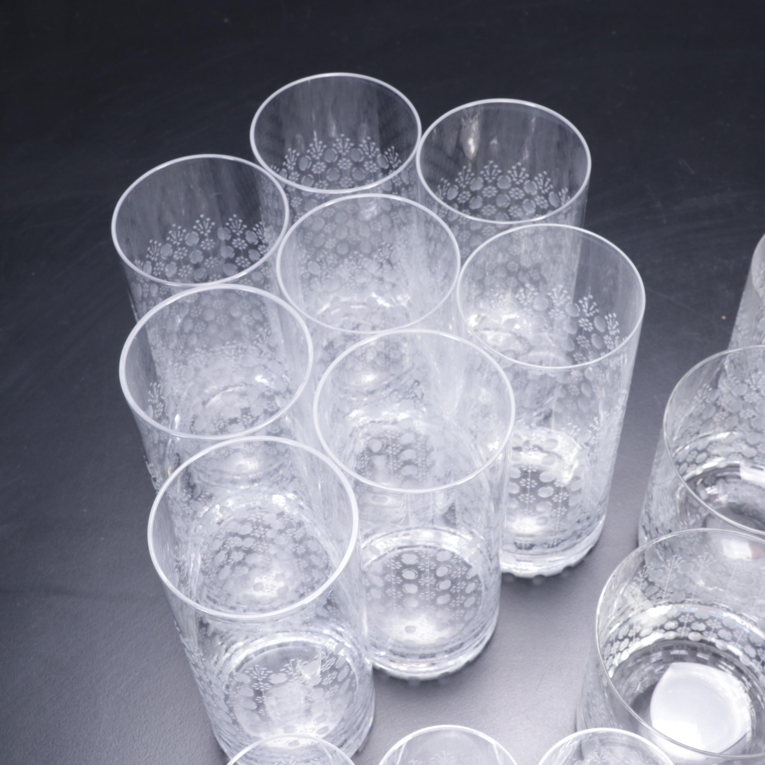 Rosenthal Crystal "Romance" Old Fashioned, Highball, and Other Cocktail Glasses