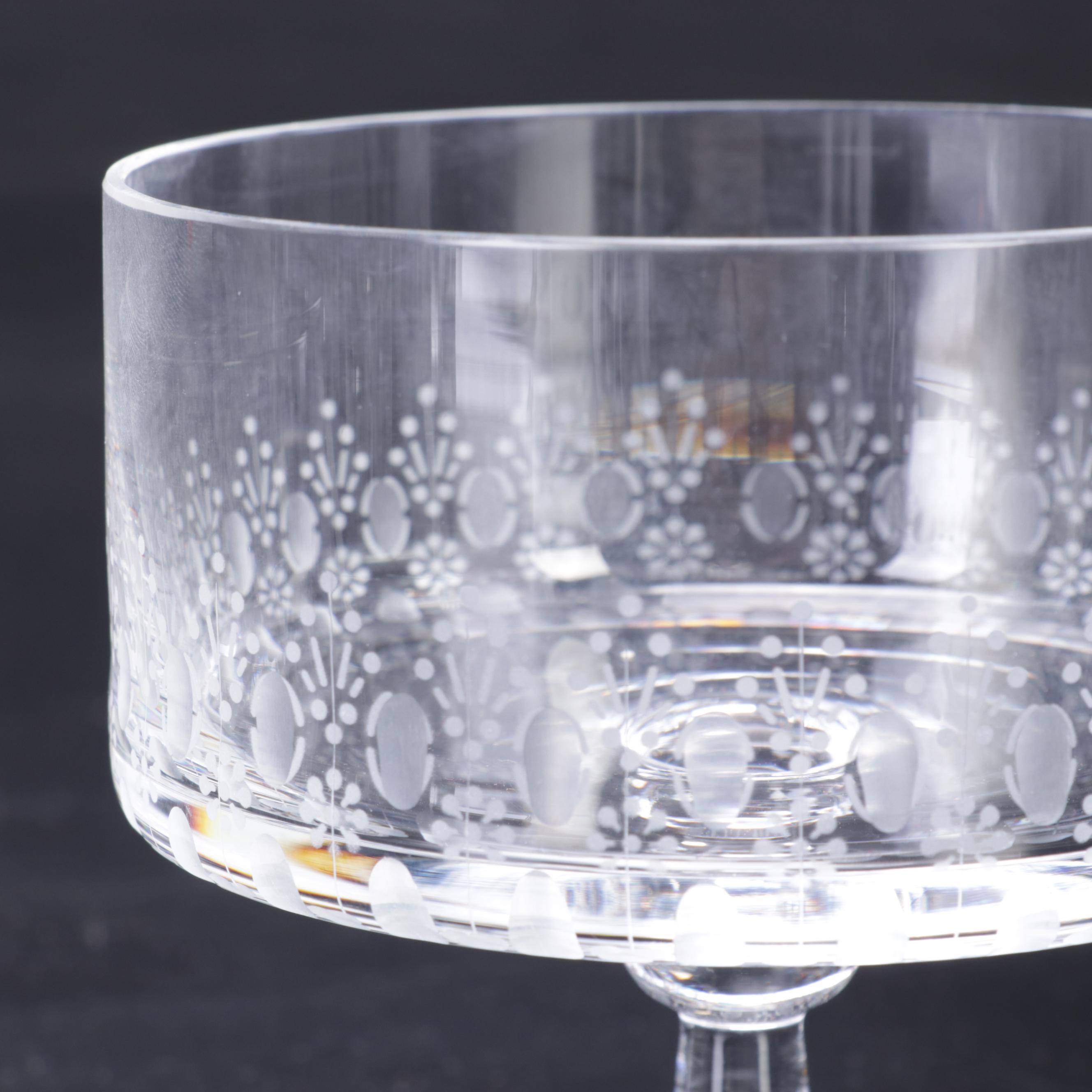 Rosenthal Crystal "Romance" Old Fashioned, Highball, and Other Cocktail Glasses
