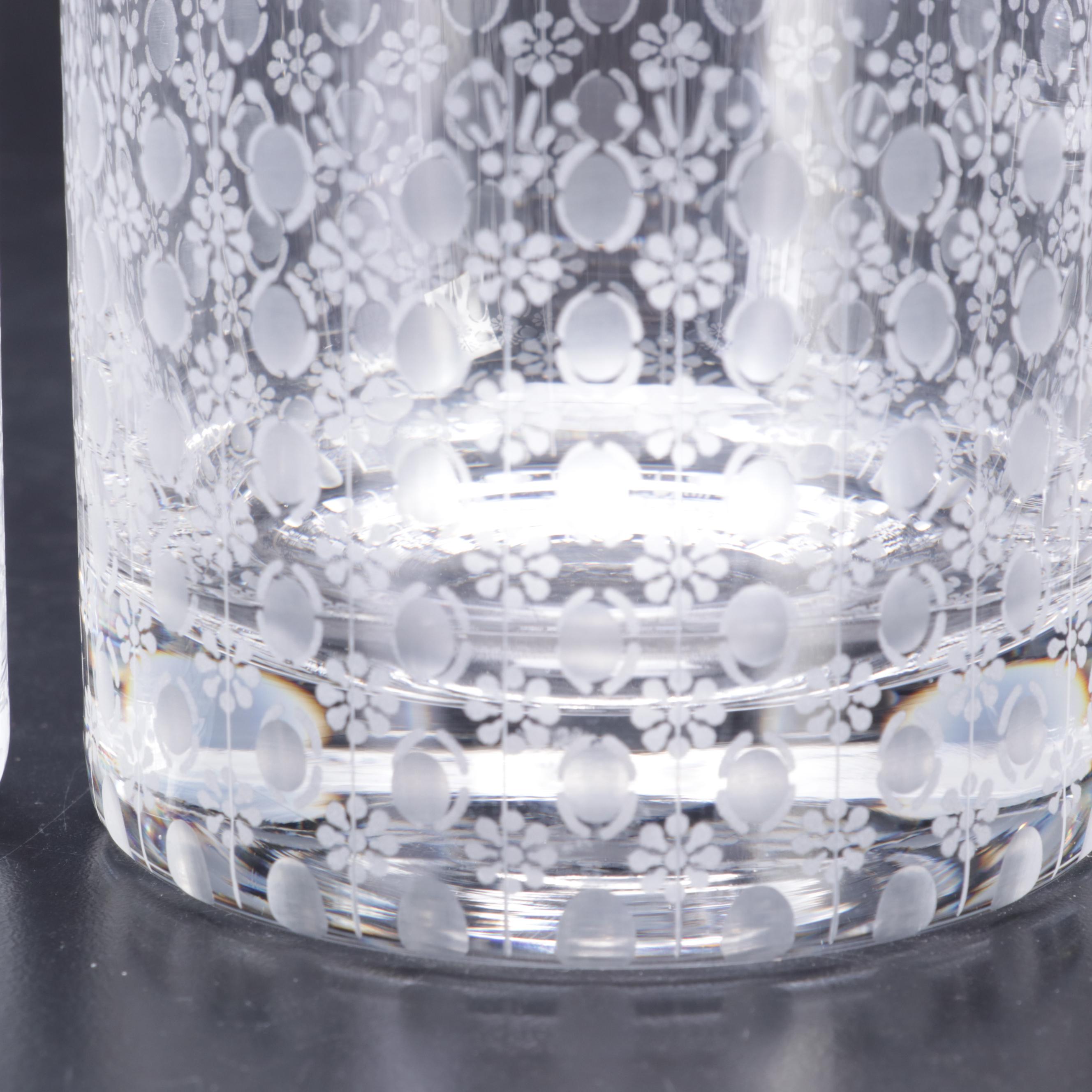 Rosenthal Crystal "Romance" Old Fashioned, Highball, and Other Cocktail Glasses