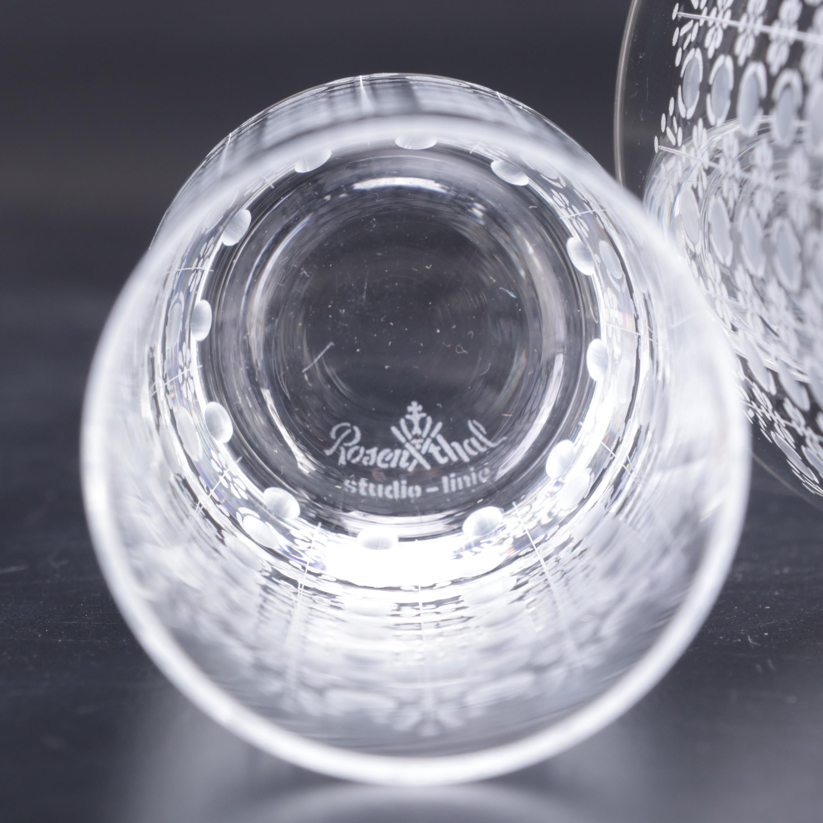 Rosenthal Crystal "Romance" Old Fashioned, Highball, and Other Cocktail Glasses