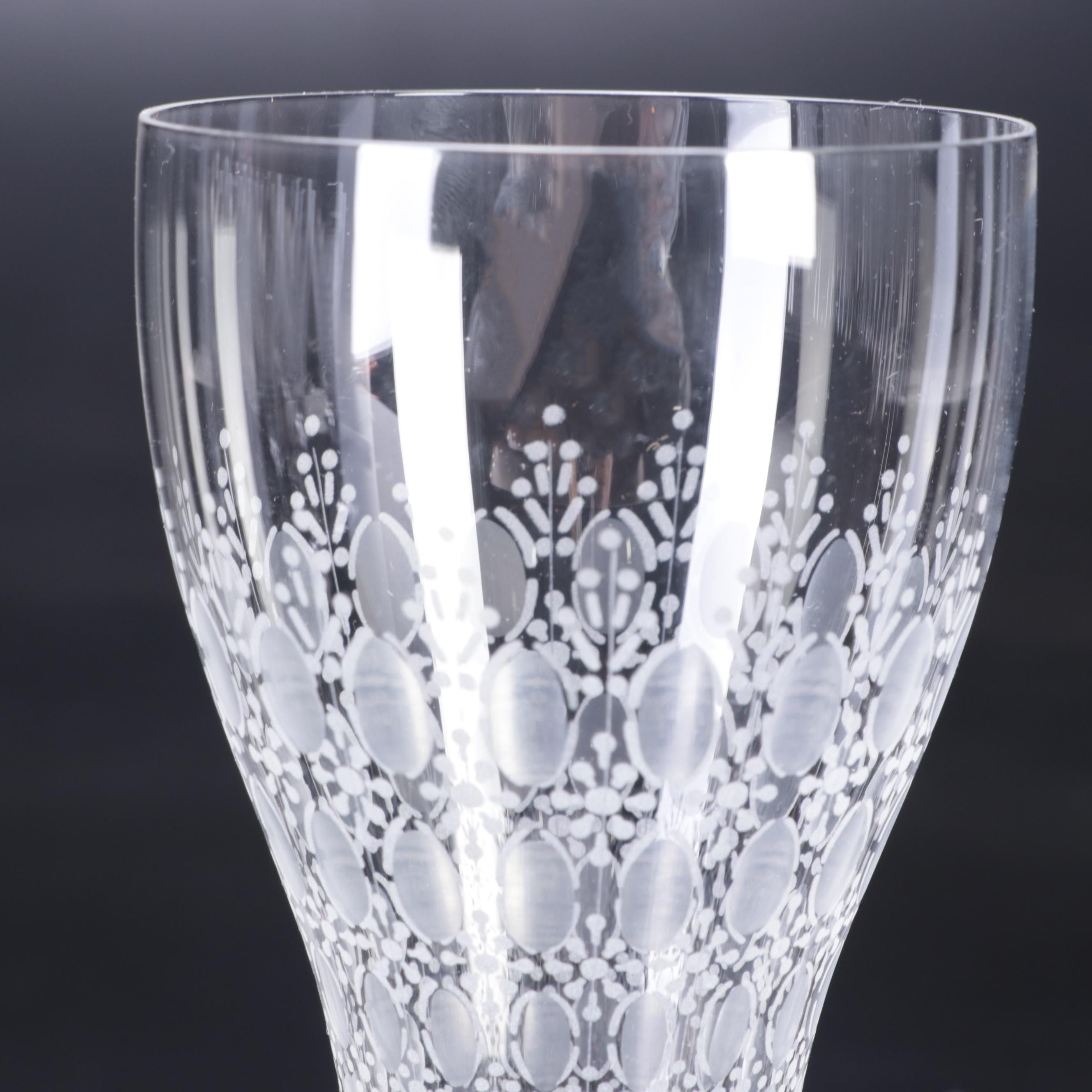Rosenthal Crystal "Romance" Champagne Flutes, Late 20th Century
