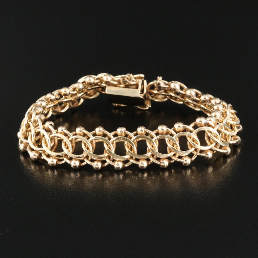 14K Fancy Link Chain Bracelet