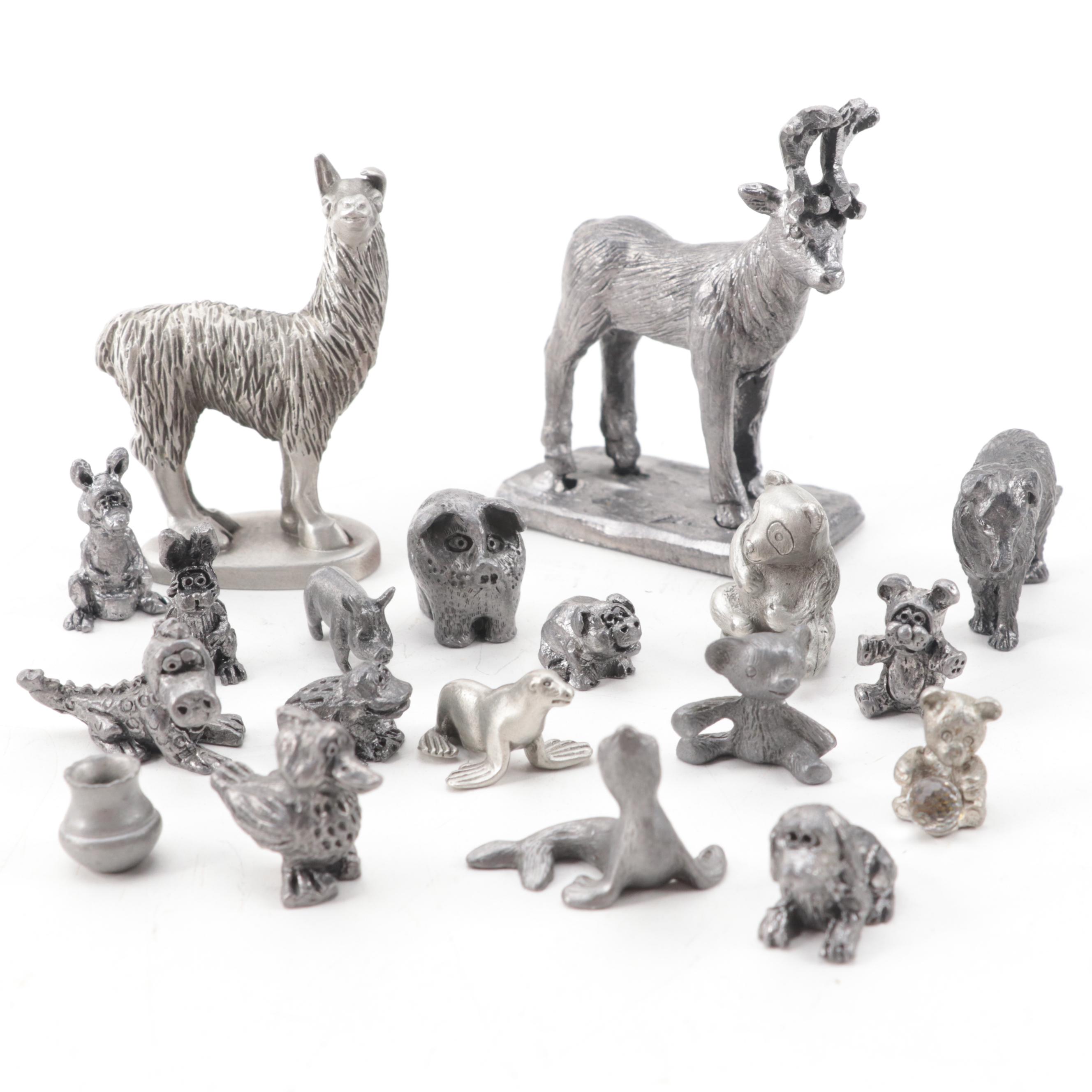 Hudson and Other Pewter Animal Figurines