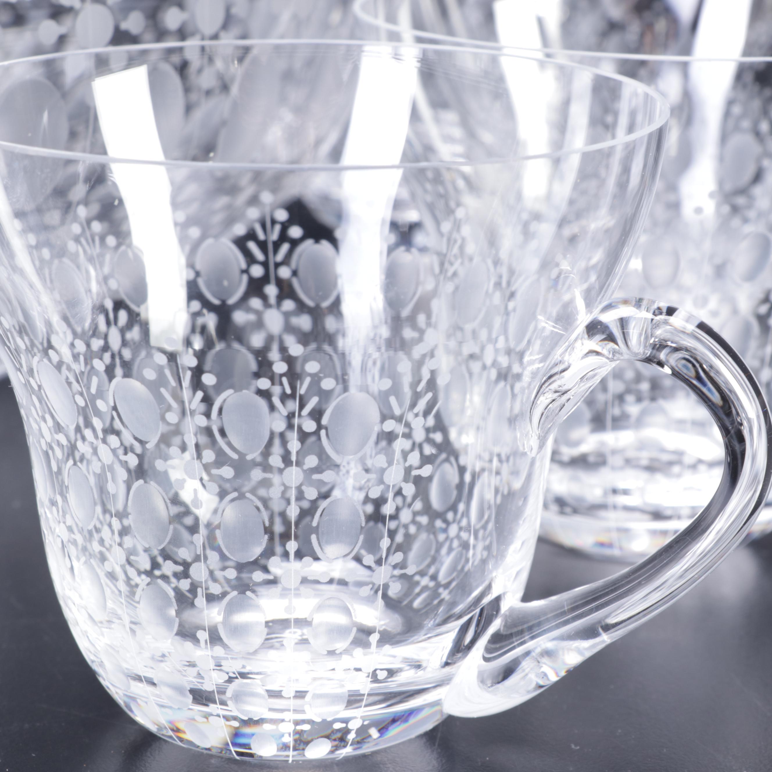 Rosenthal Crystal "Romance" Punch Bowl and Punch Cups