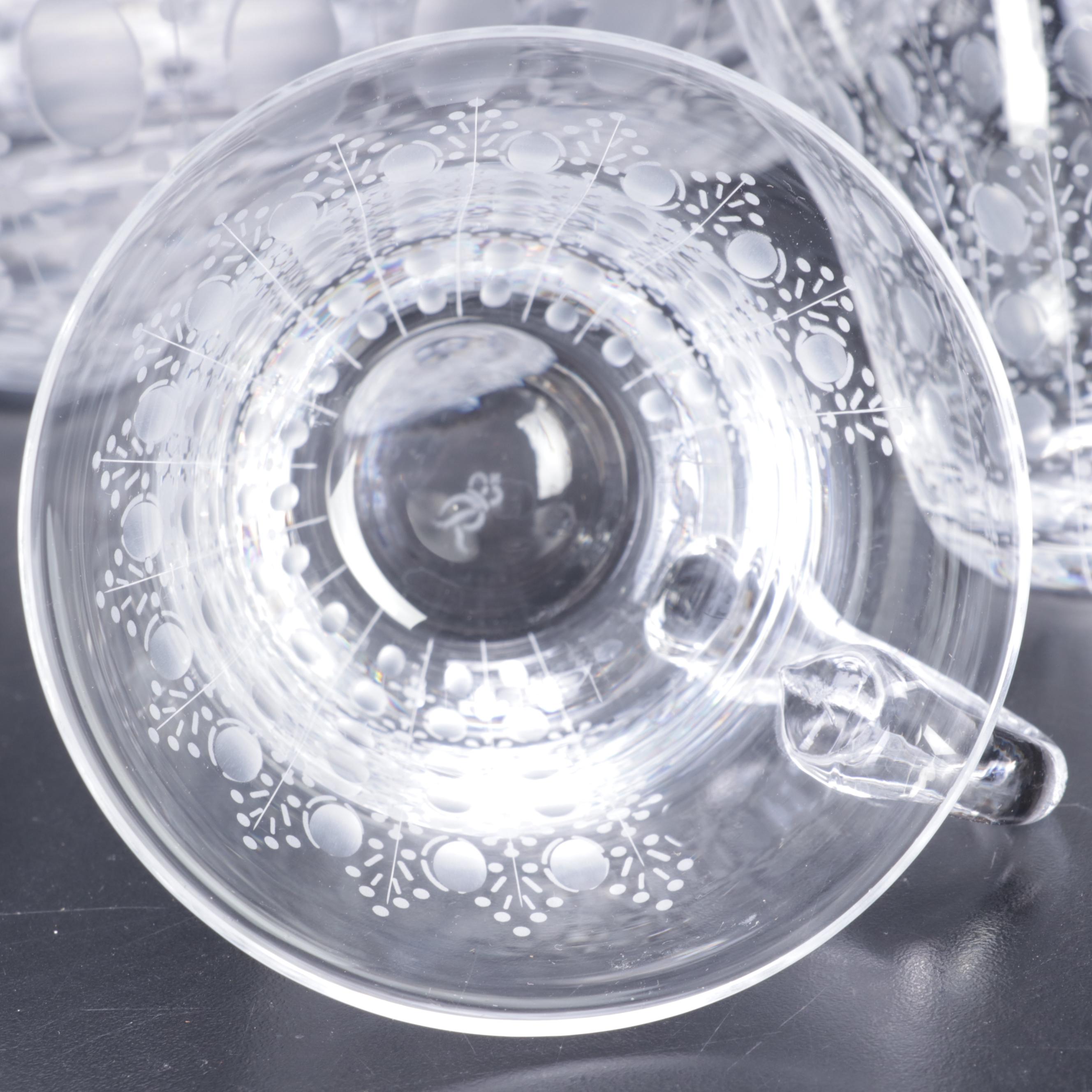 Rosenthal Crystal "Romance" Punch Bowl and Punch Cups