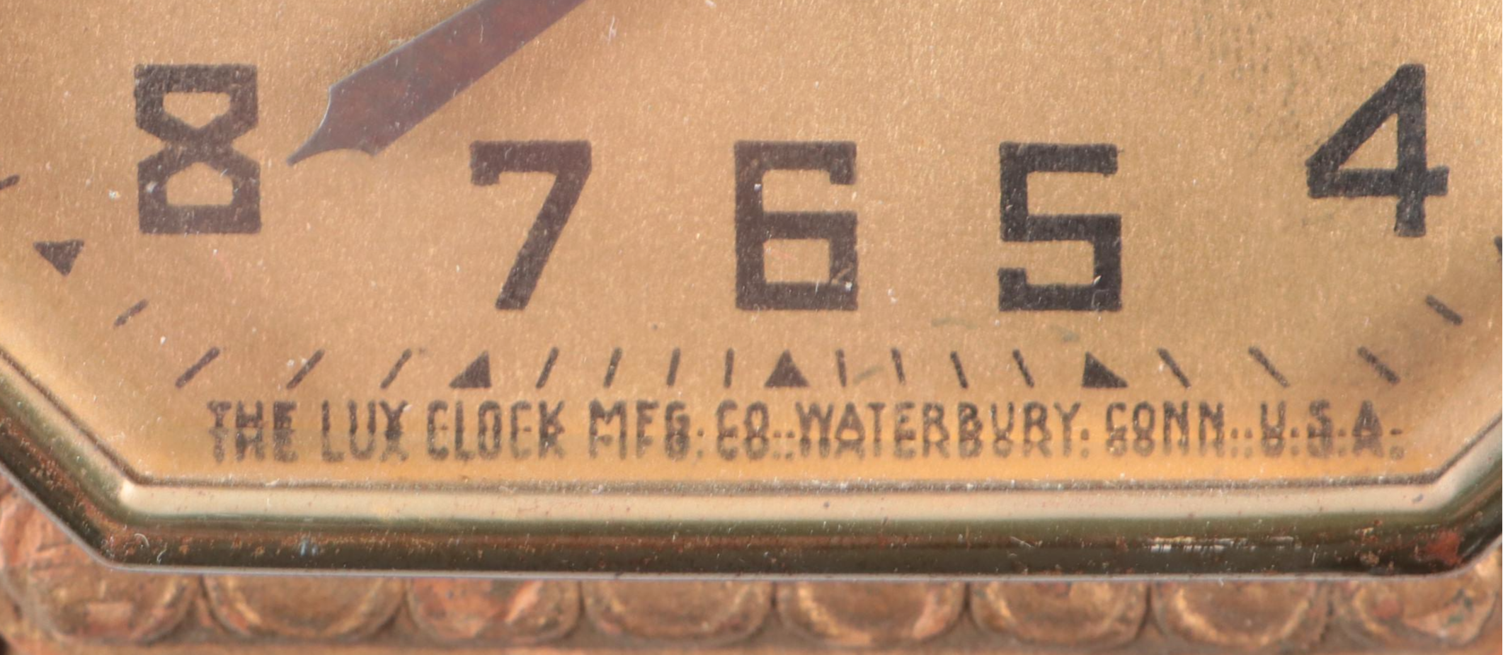 Lux Clock Mfg. Co. Louis XVI Style Gilt Composite Fob Clock, Early 20th C.