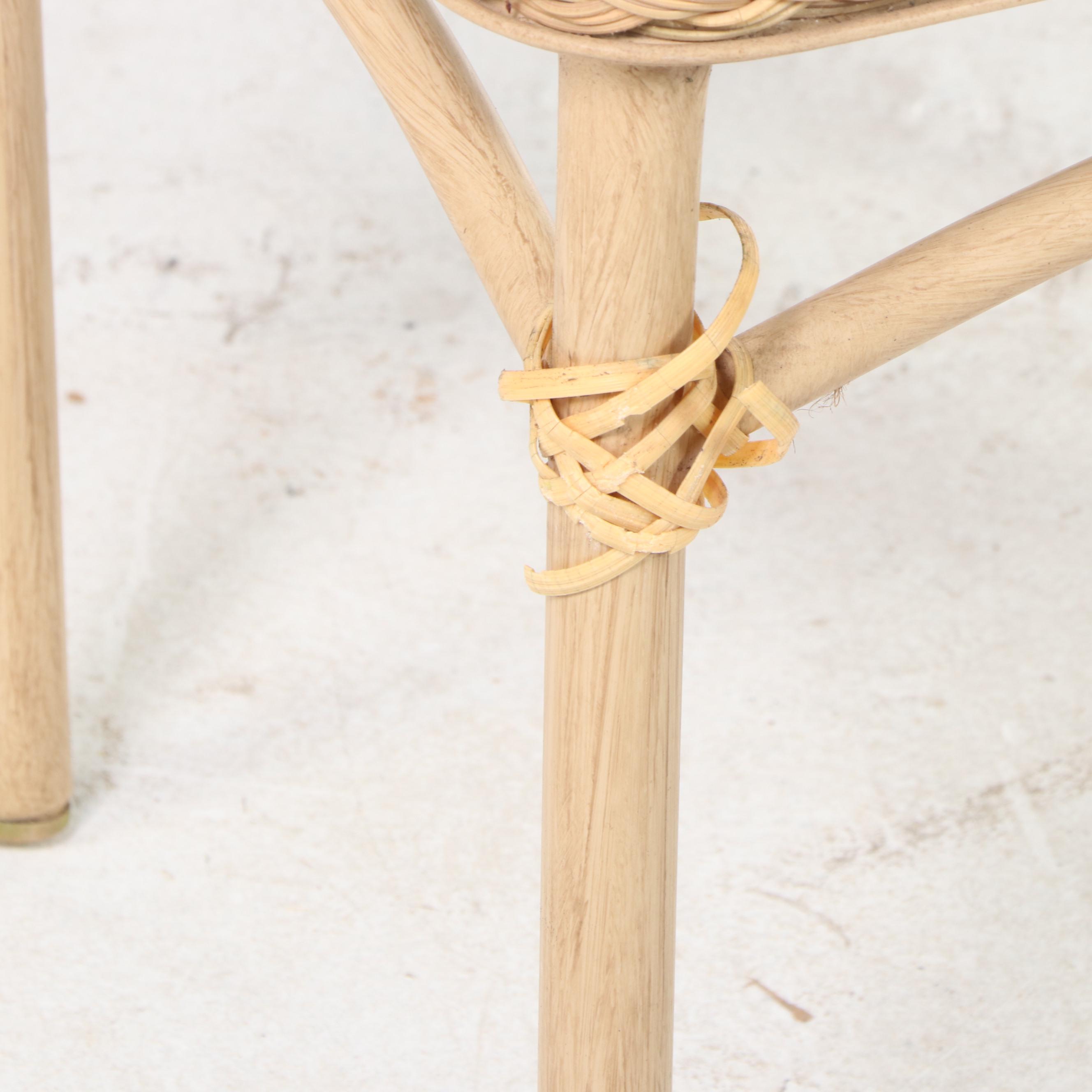 Pair of Resin Wicker Lounge Chairs with Brown Jordan Table