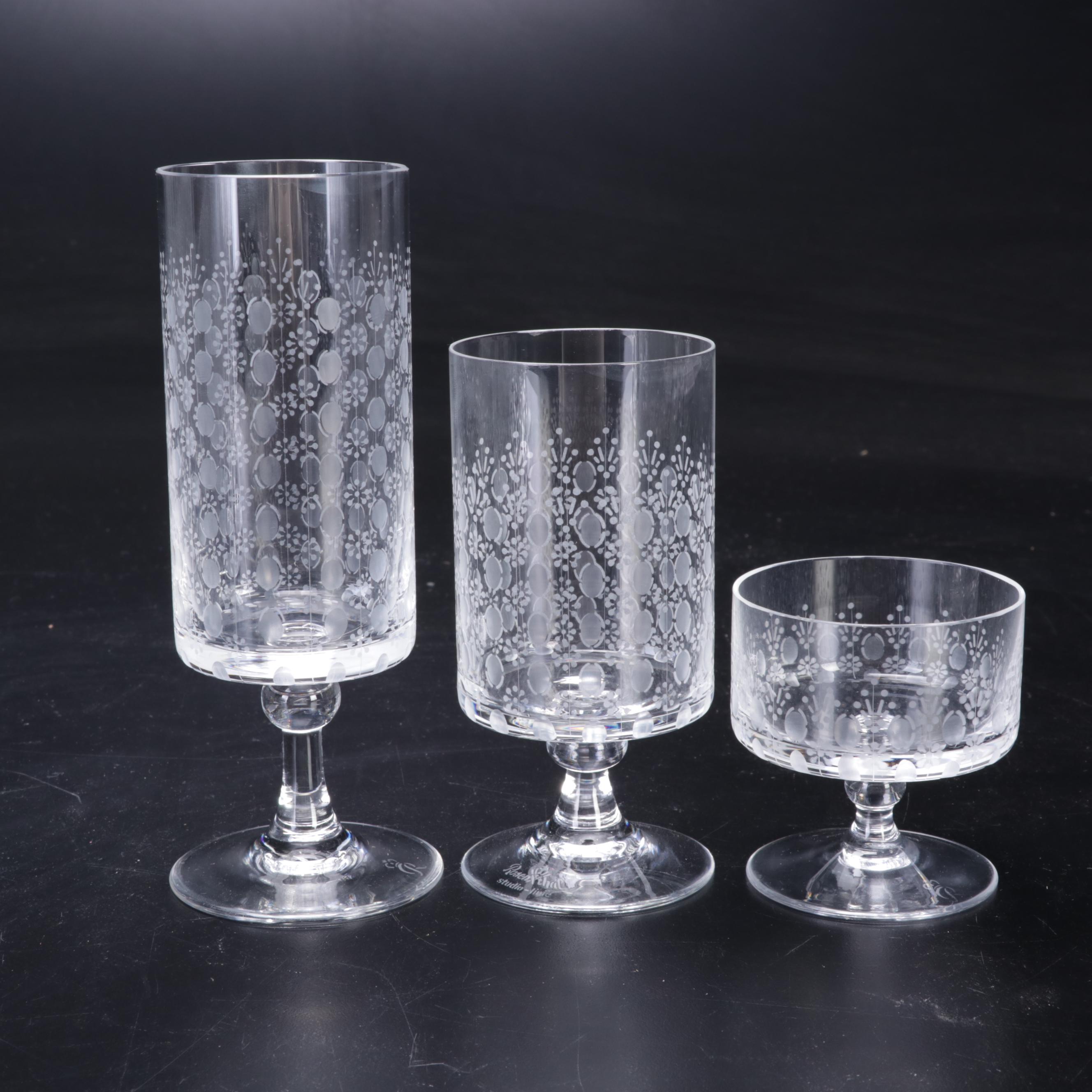 Rosenthal Crystal "Motif" Old Fashioned Glasses and Stemware, 1963-1994