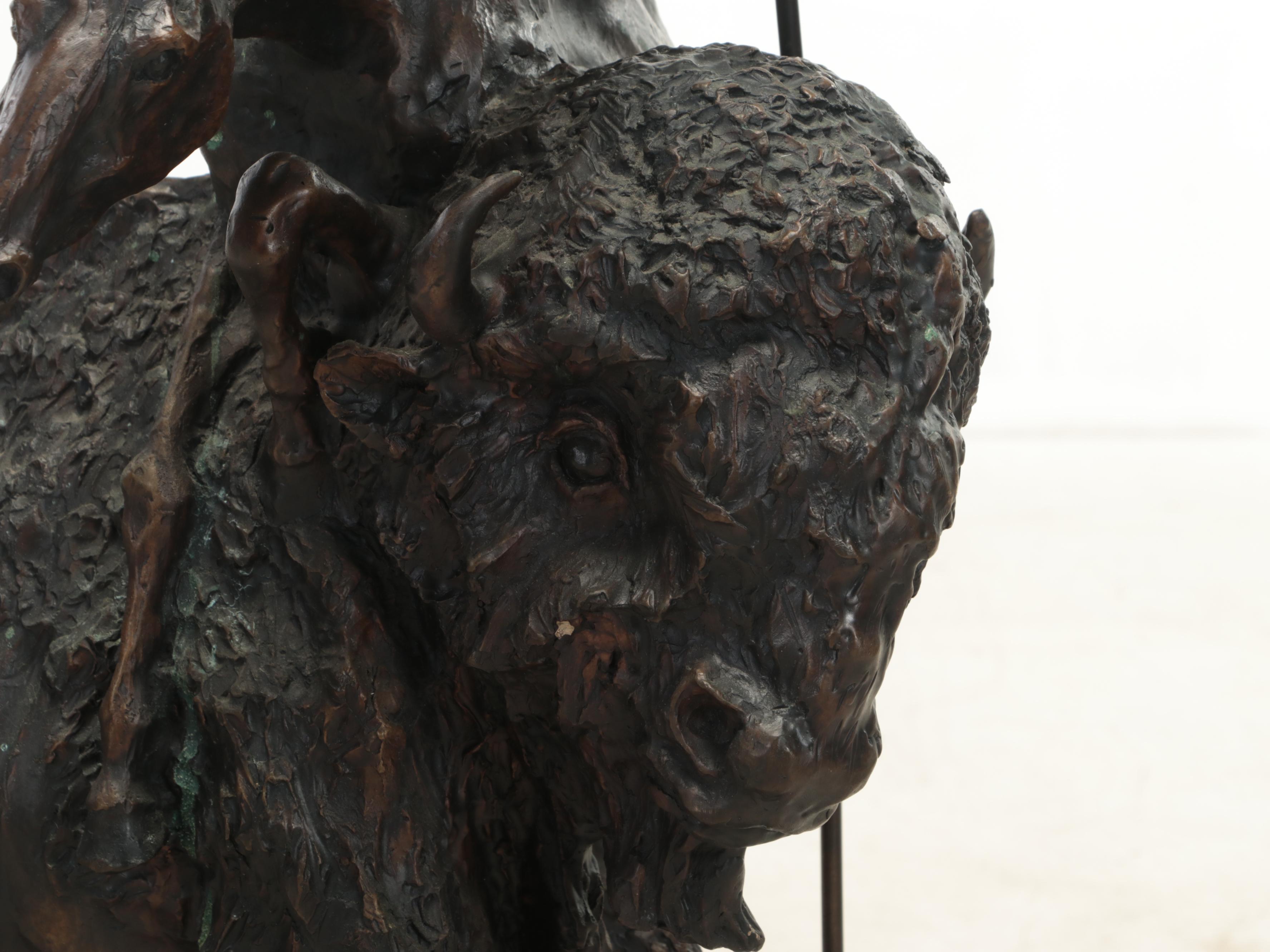 Bronze Sculpture After Frederic Remington "Buffalo Horse"