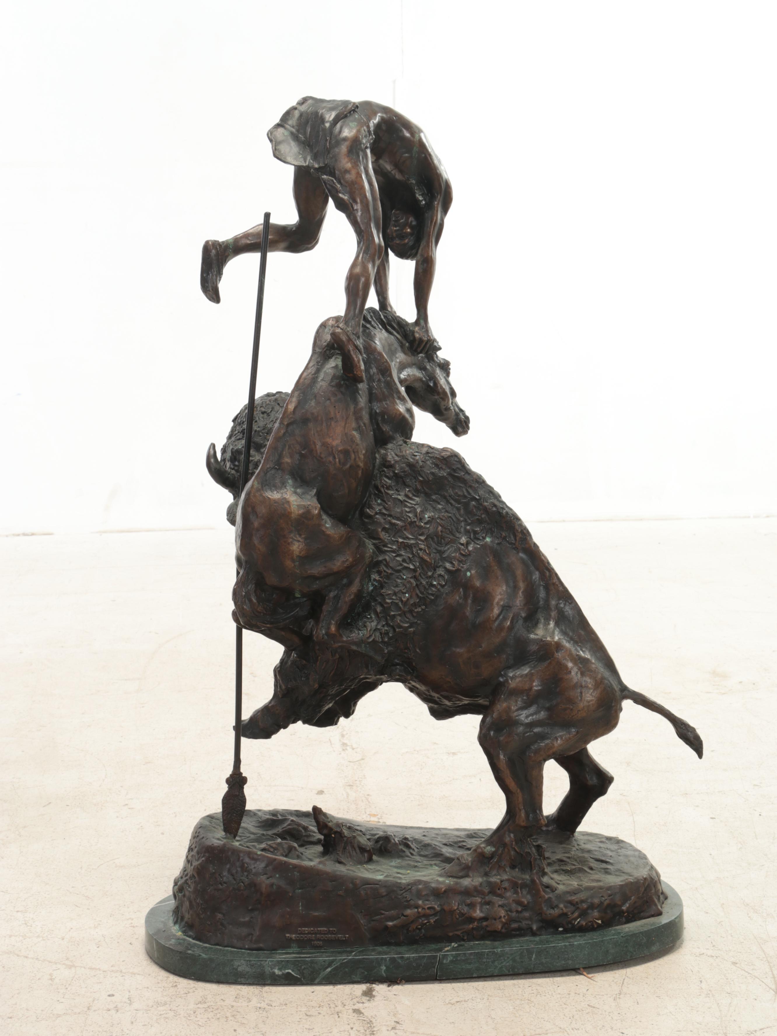 Bronze Sculpture After Frederic Remington "Buffalo Horse"