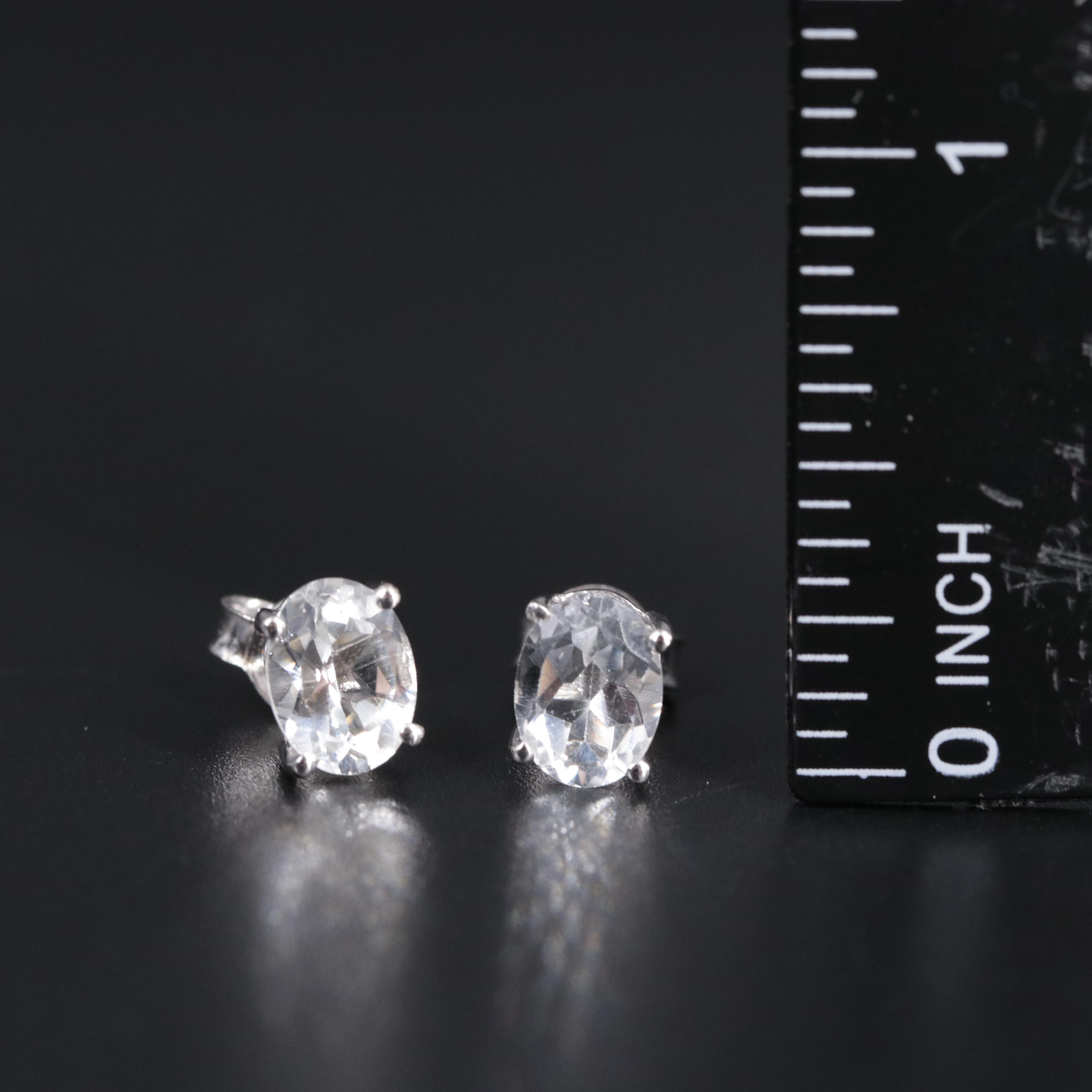 Sterling Silver Gemstone Stud Earrings