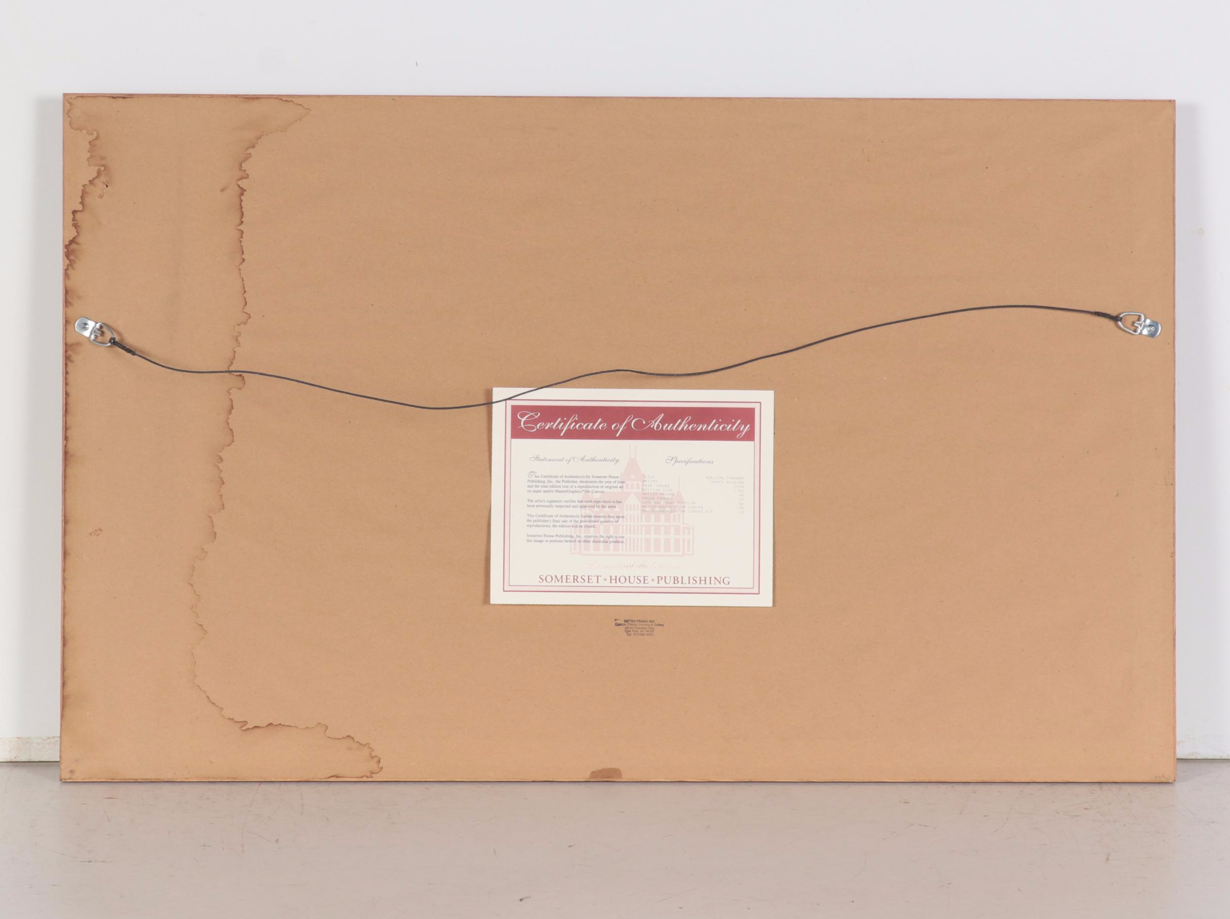 Nancy Glazier Animal Landscape Offset Lithograph "Rolling Thunder"