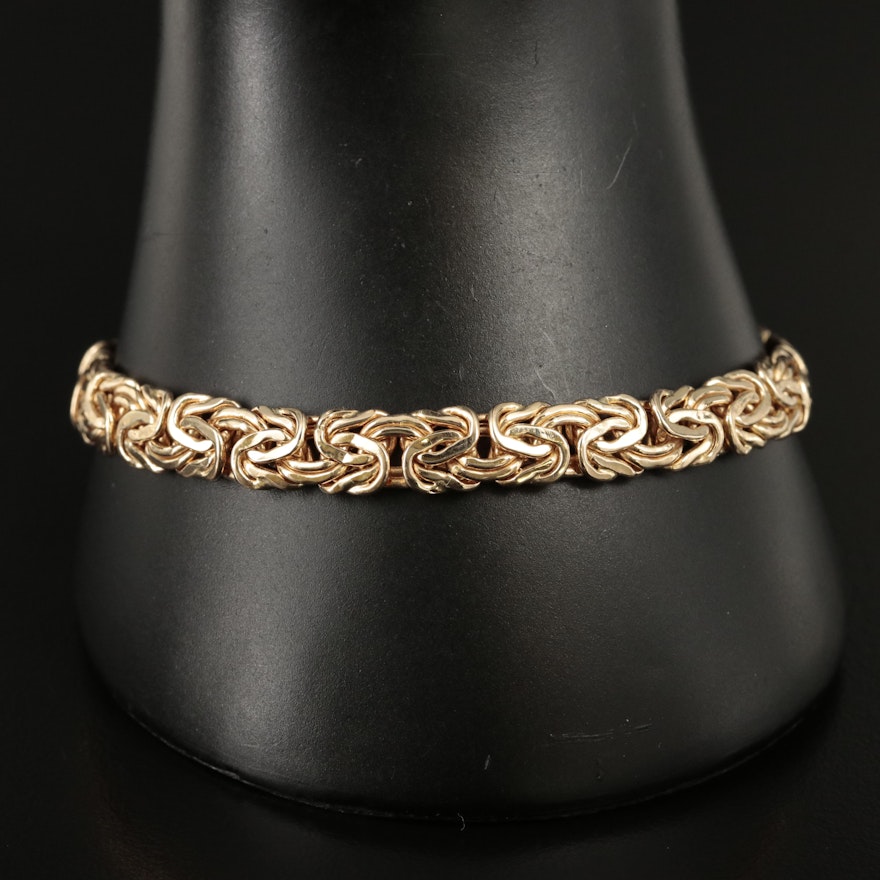 14K Flat Byzantine Chain Bracelet