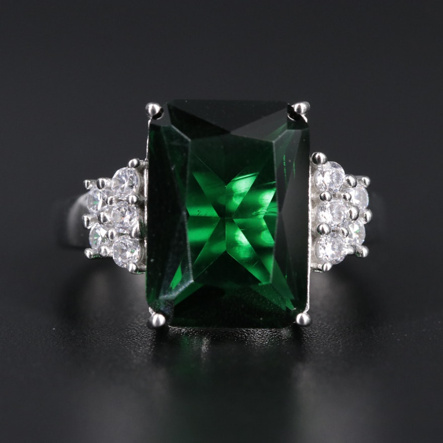 Sterling Emerald Ring