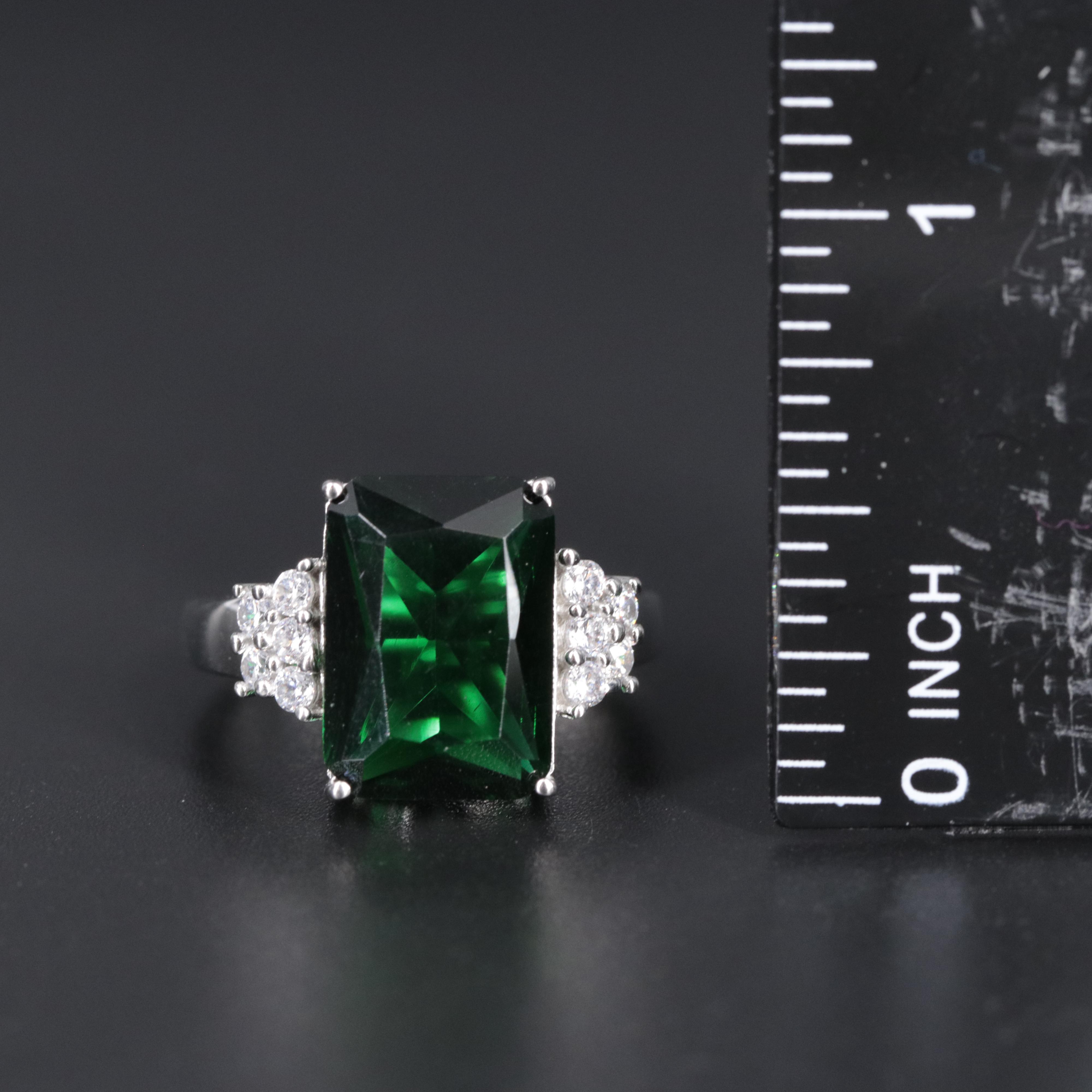 Sterling Emerald Ring