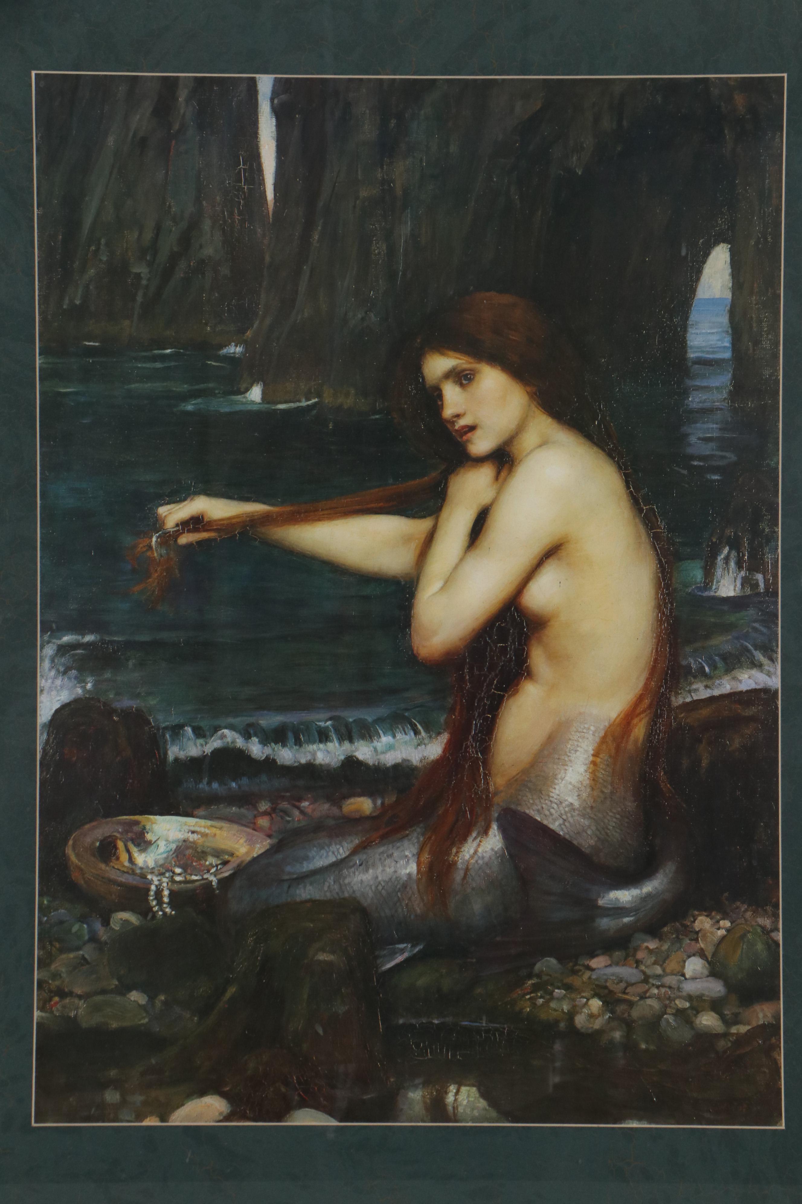 Offset Lithograph After John William Waterhouse "A Mermaid," Late 20th Century