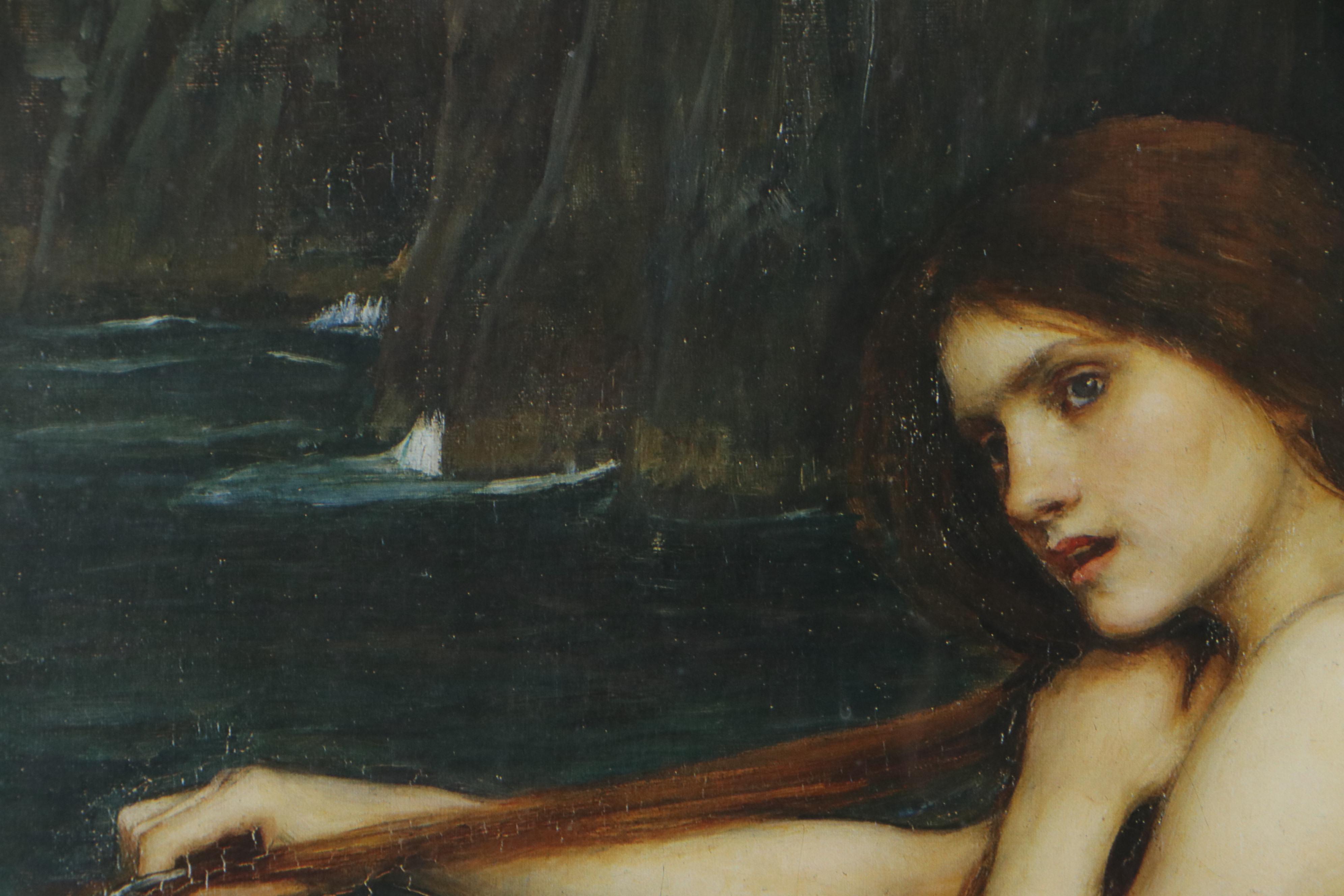 Offset Lithograph After John William Waterhouse "A Mermaid," Late 20th Century
