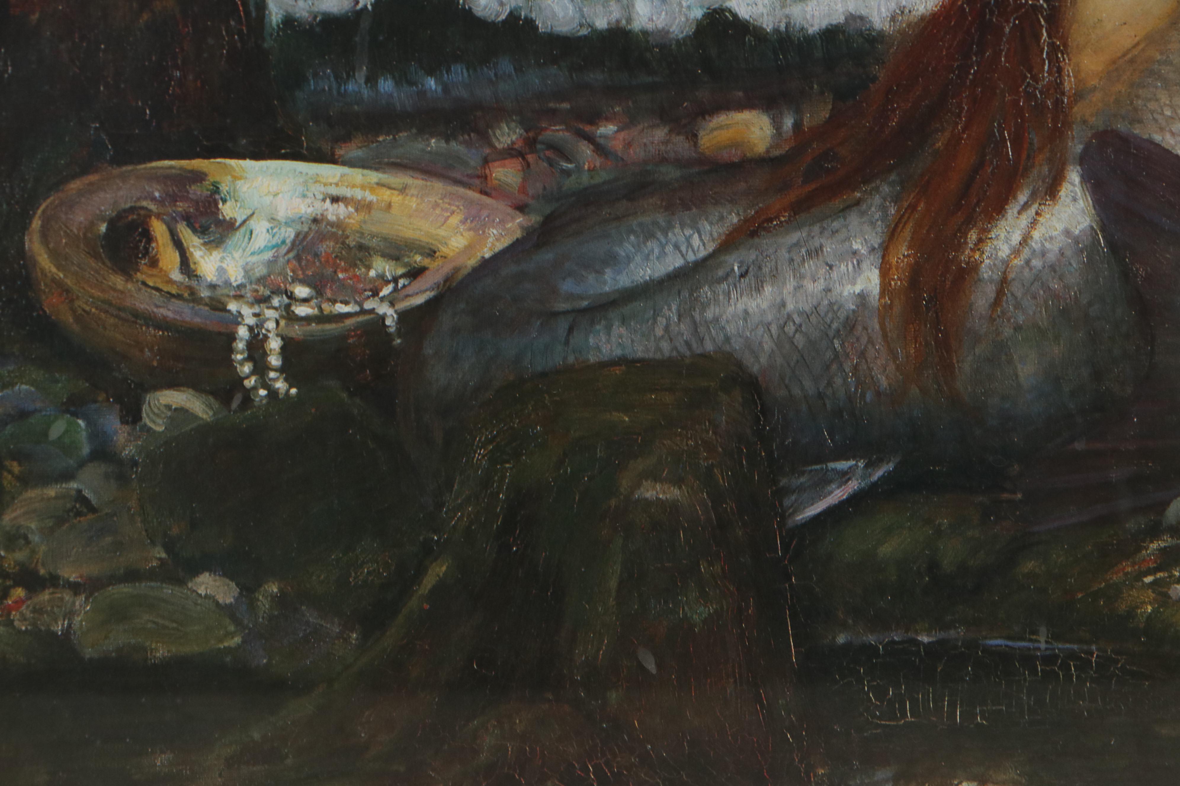 Offset Lithograph After John William Waterhouse "A Mermaid," Late 20th Century