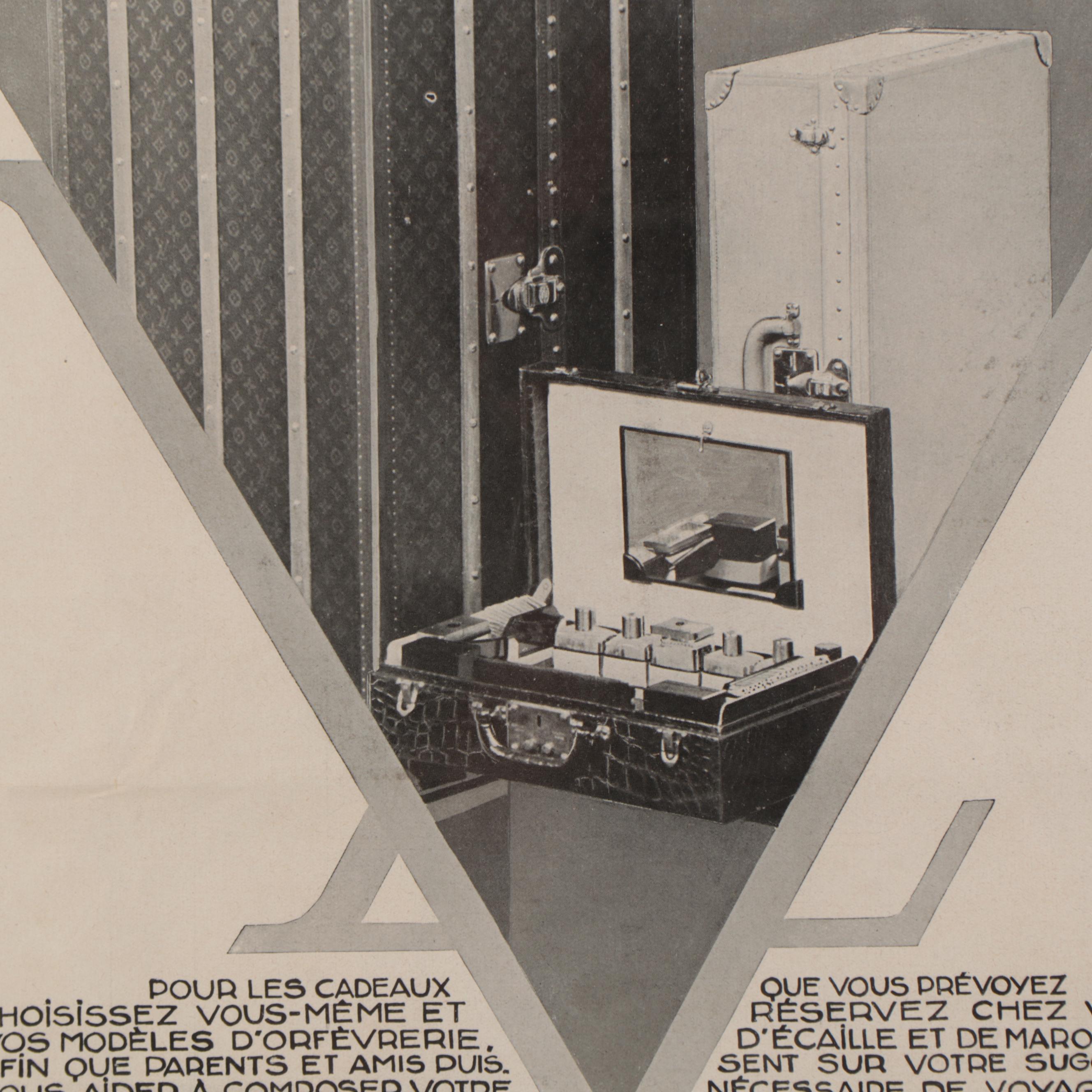 Halftone Poster Print of Louis Vuitton Luggage Advertisement