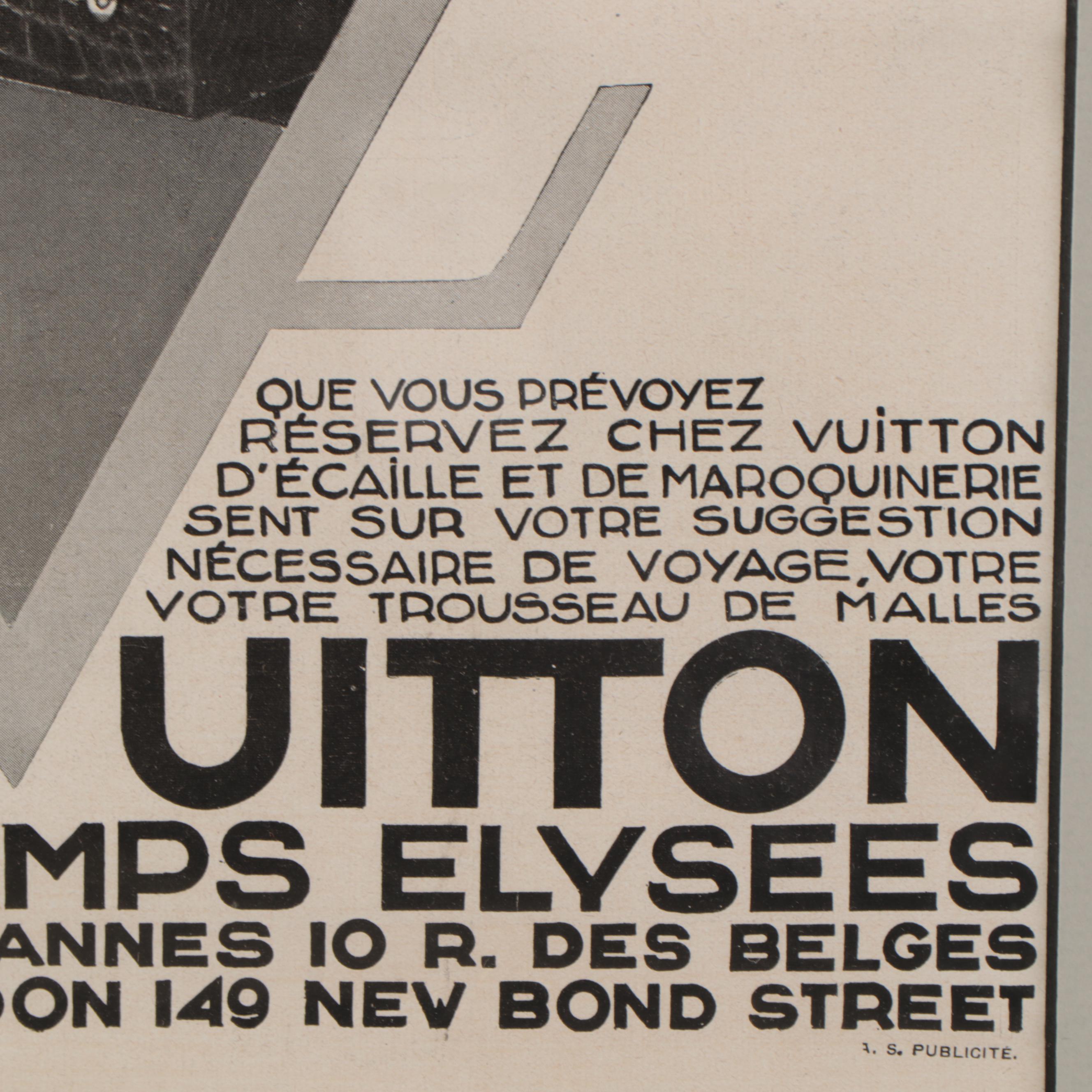 Halftone Poster Print of Louis Vuitton Luggage Advertisement