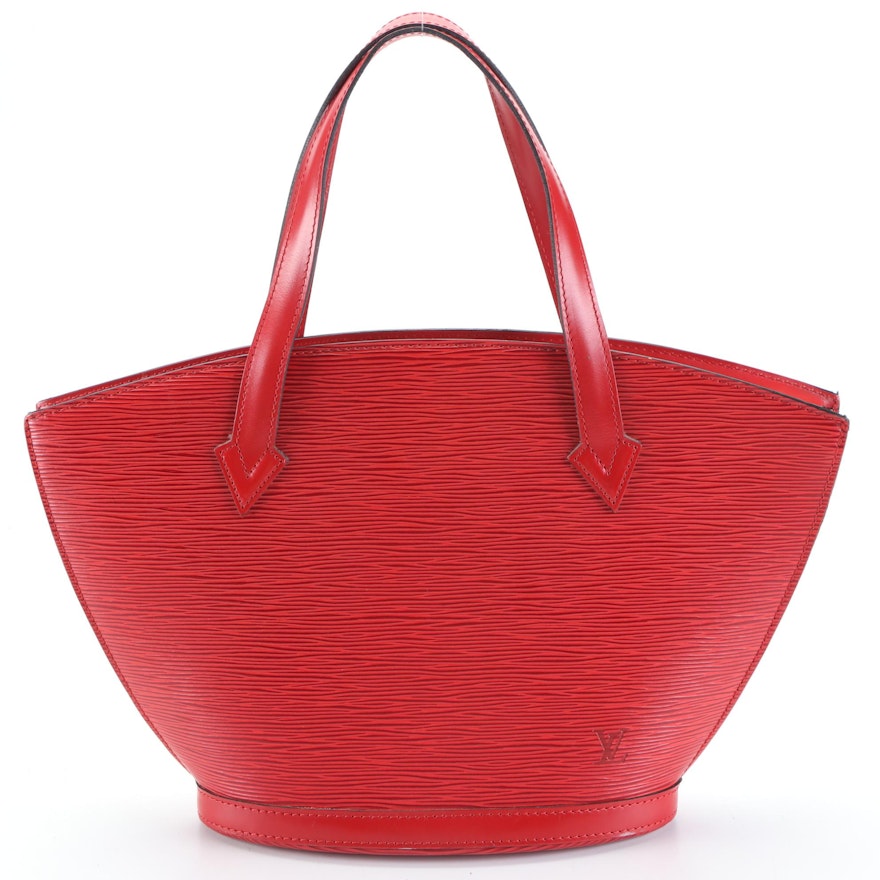 Louis Vuitton Saint Jacques PM Handbag in Red Epi and Smooth Leather