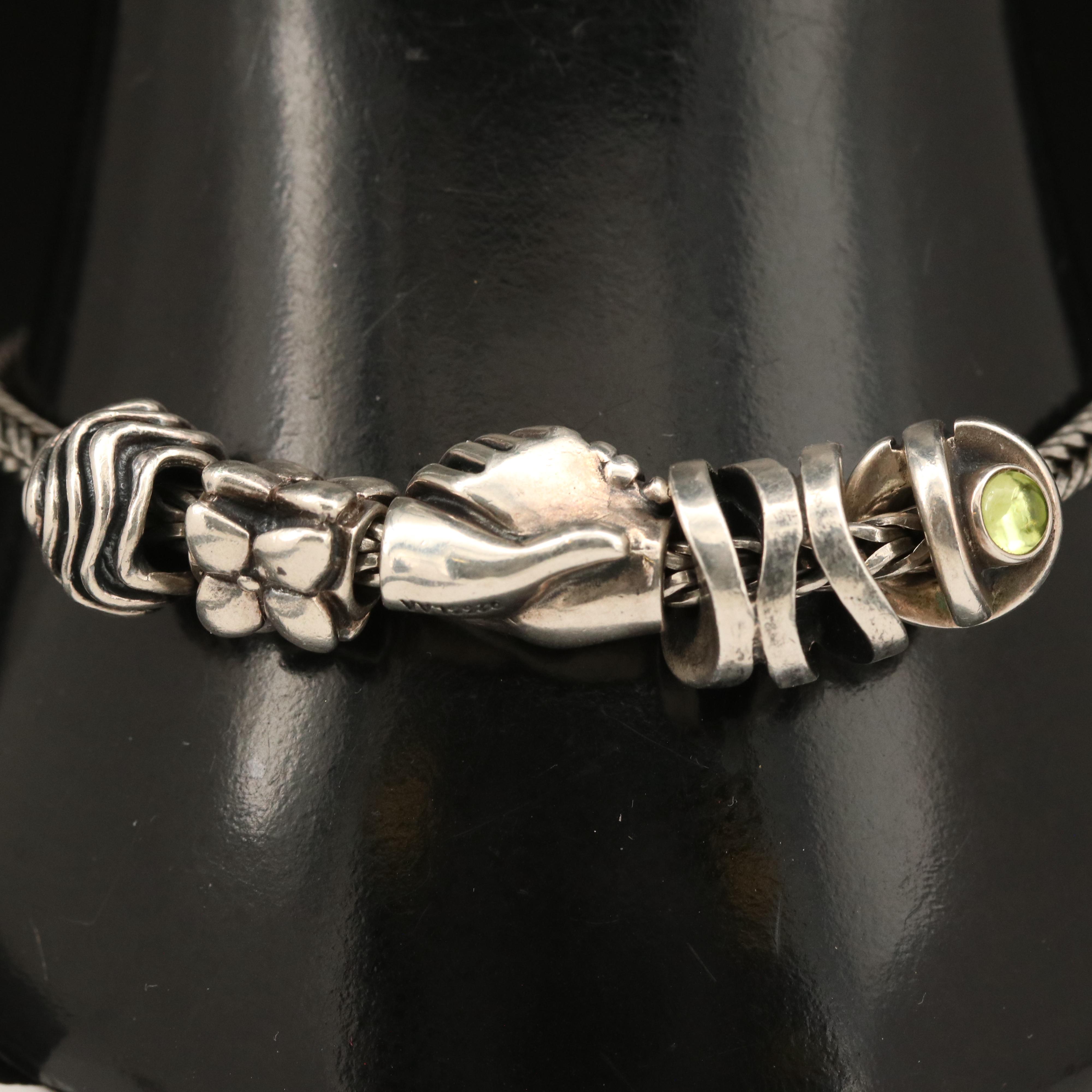Trollbeads Sterling and Citrine Bracelet with Charms Including Pandora