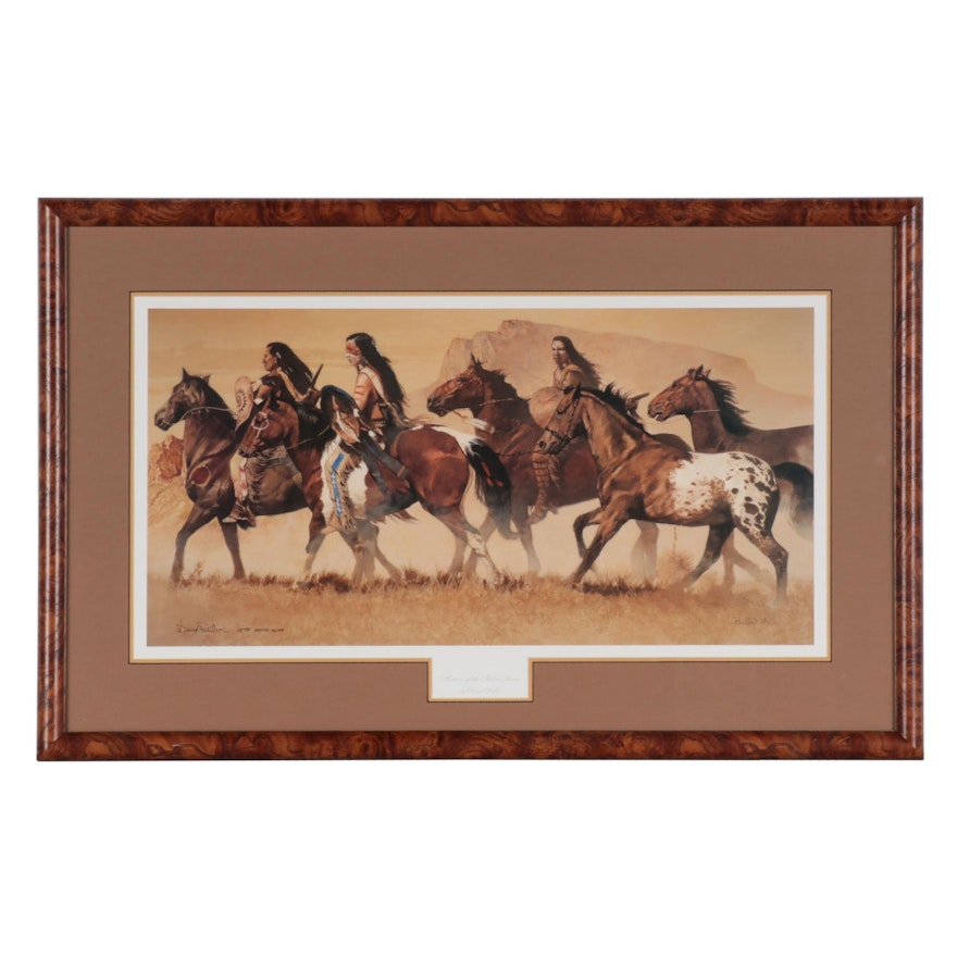 Daryl Poulin Offset Lithograph "Return of the Stolen Ponies"