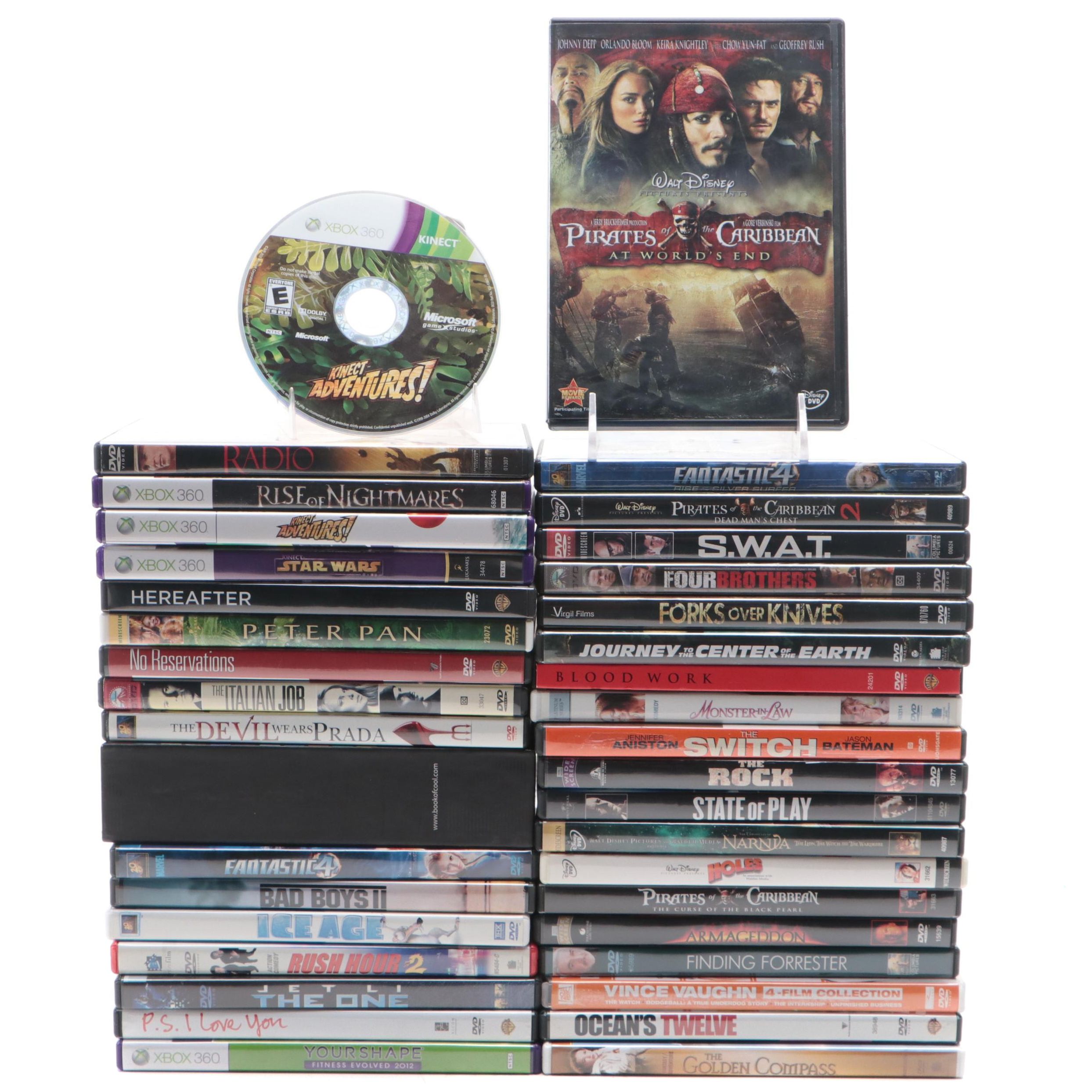 No Reservations, Four Brothers, Peter Pan with More DVDS and Xbox 360 Games