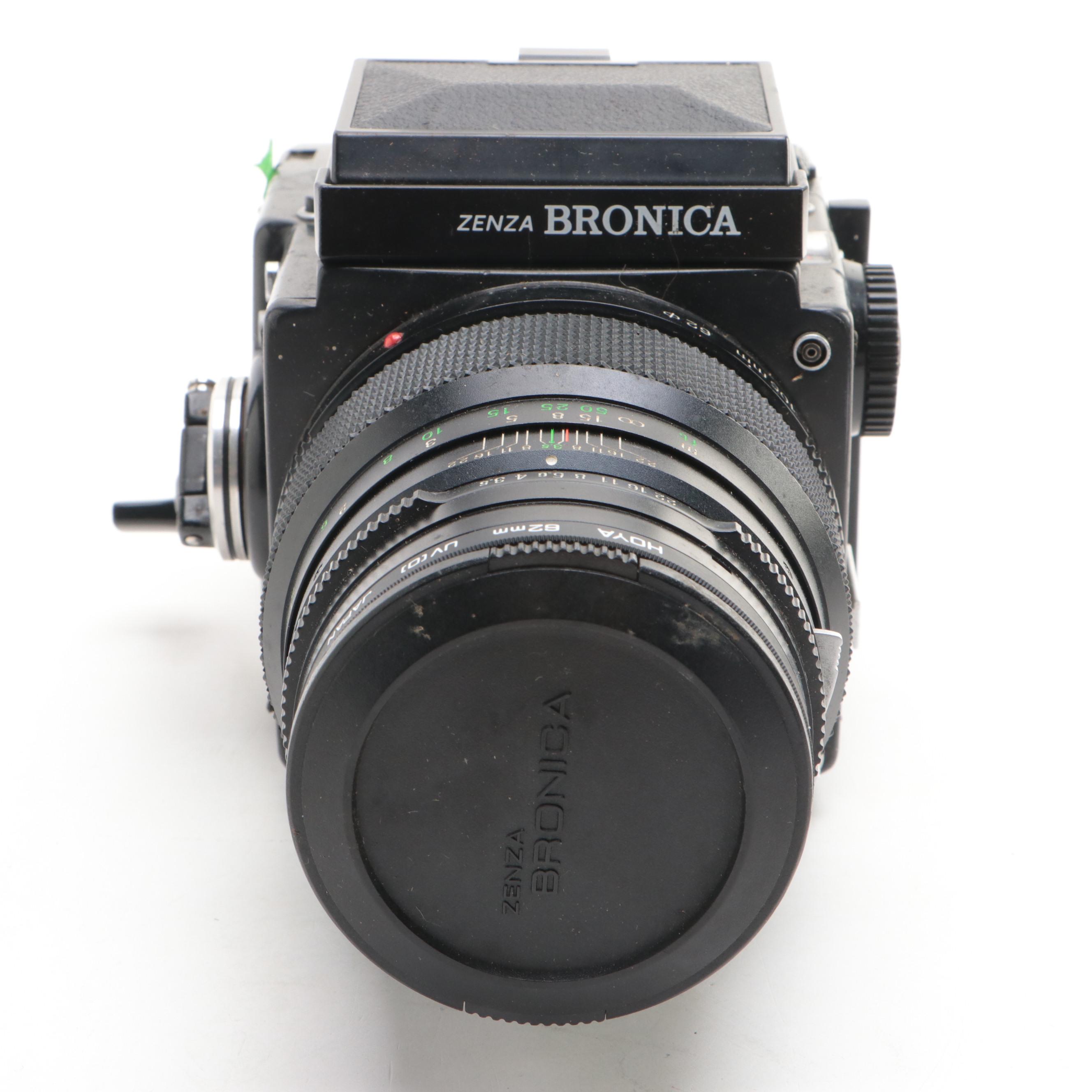 Zenza Bronica ETR Medium Format Camera, Film Back Attachment, Polaroid Case
