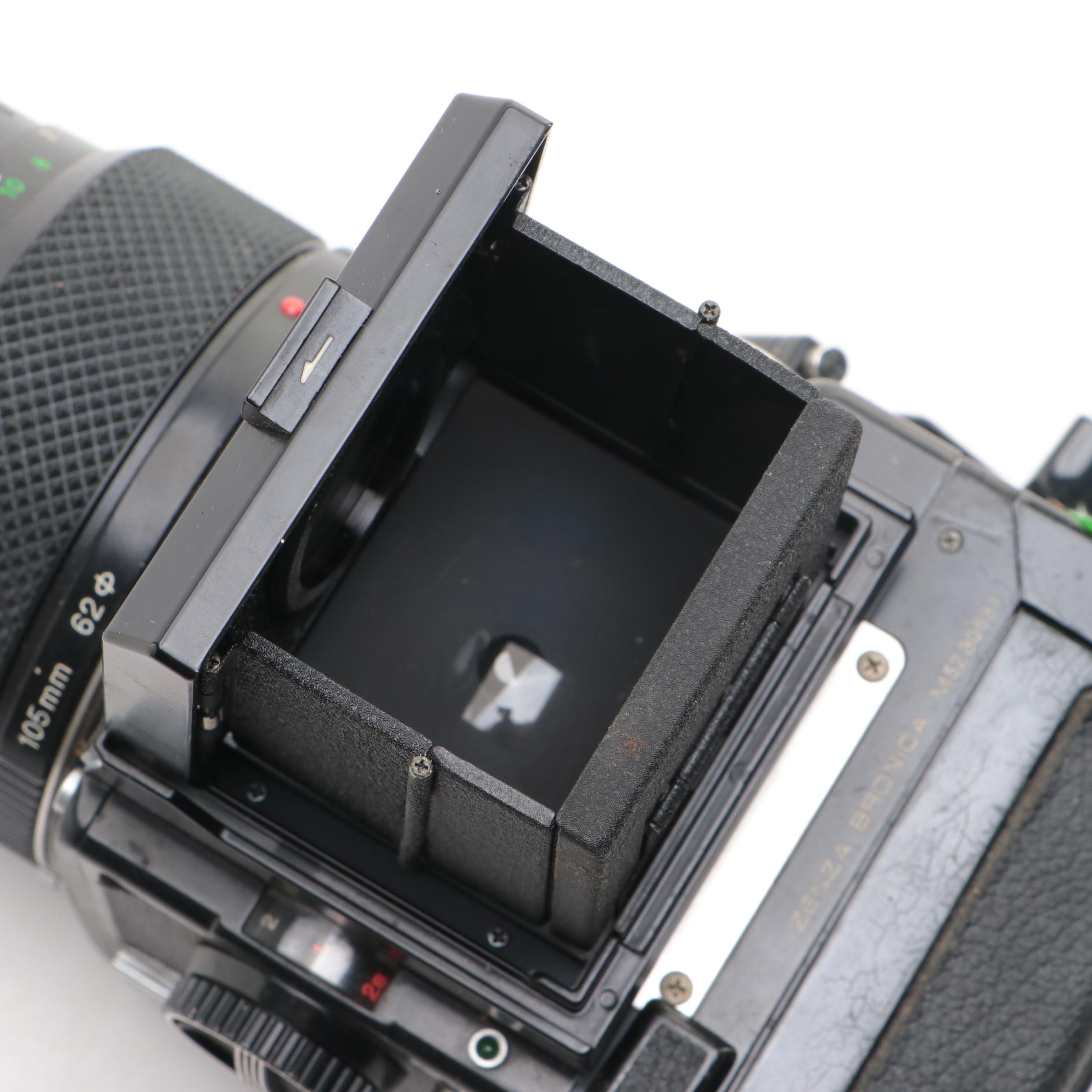 Zenza Bronica ETR Medium Format Camera, Film Back Attachment, Polaroid Case