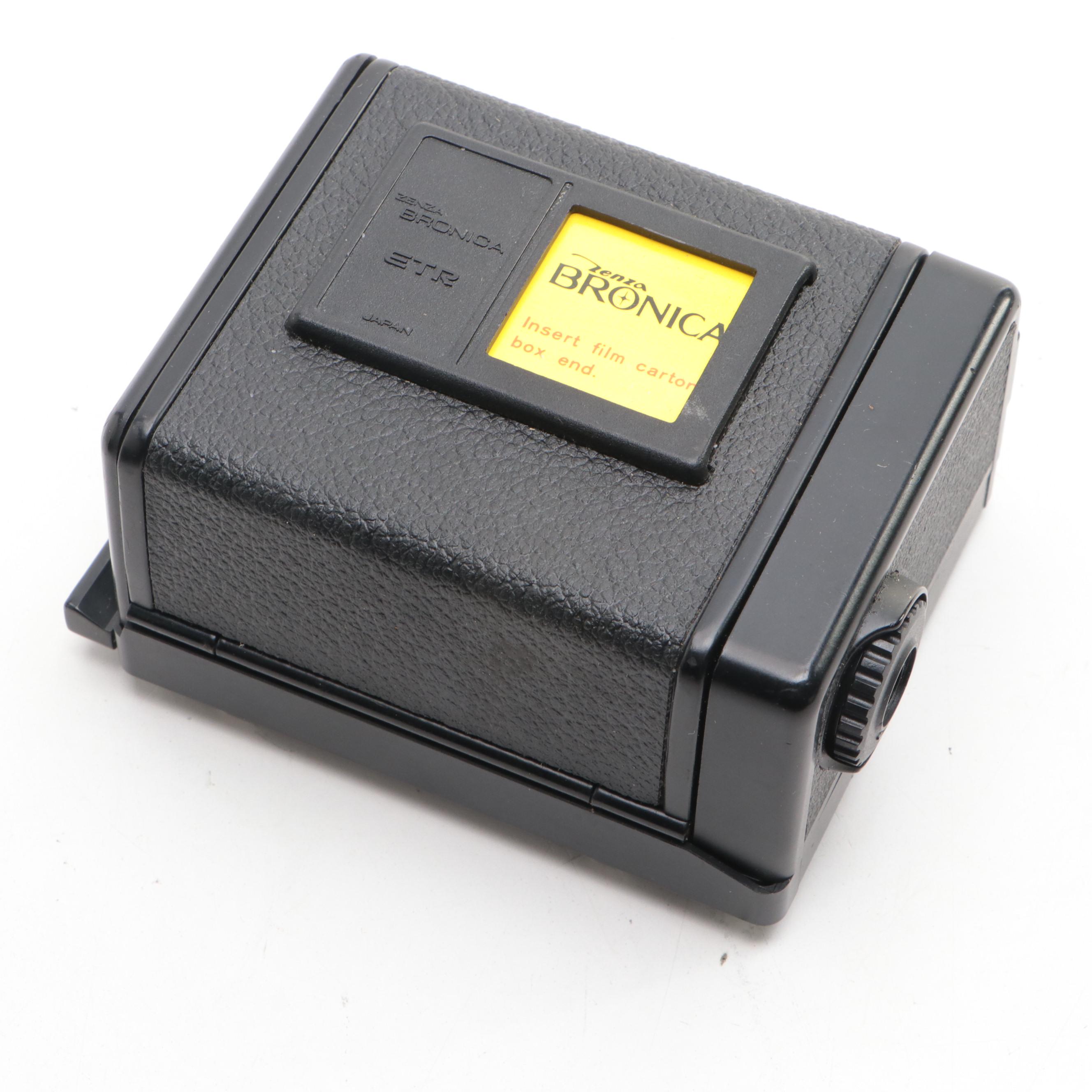 Zenza Bronica ETR Medium Format Camera, Film Back Attachment, Polaroid Case