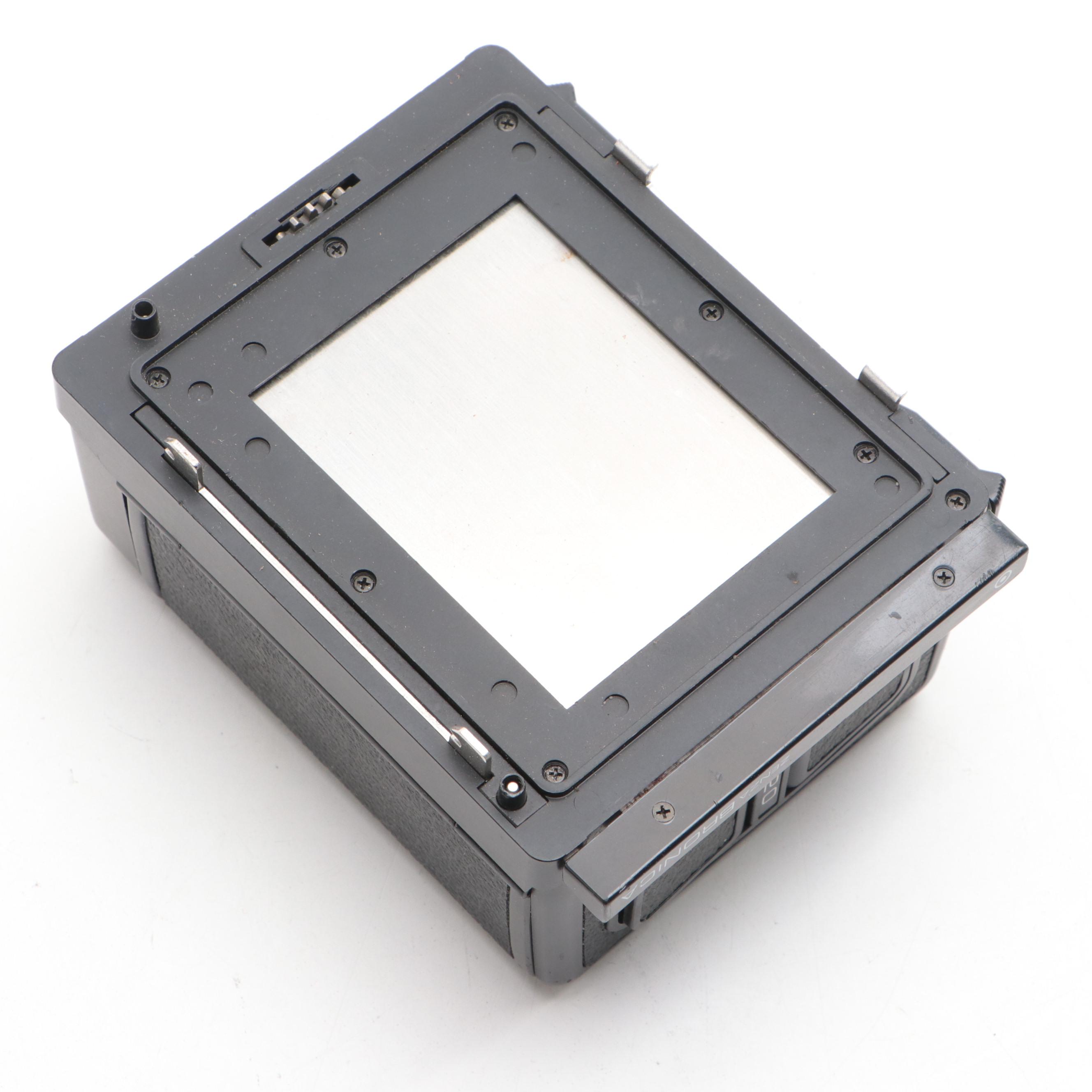 Zenza Bronica ETR Medium Format Camera, Film Back Attachment, Polaroid Case