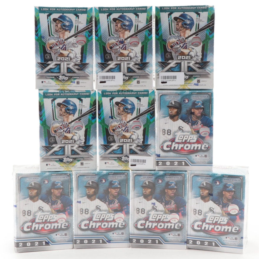 2021 Topps Chrome, Fire Sealed Baseball Card Sets With Trout, Ohtani, More