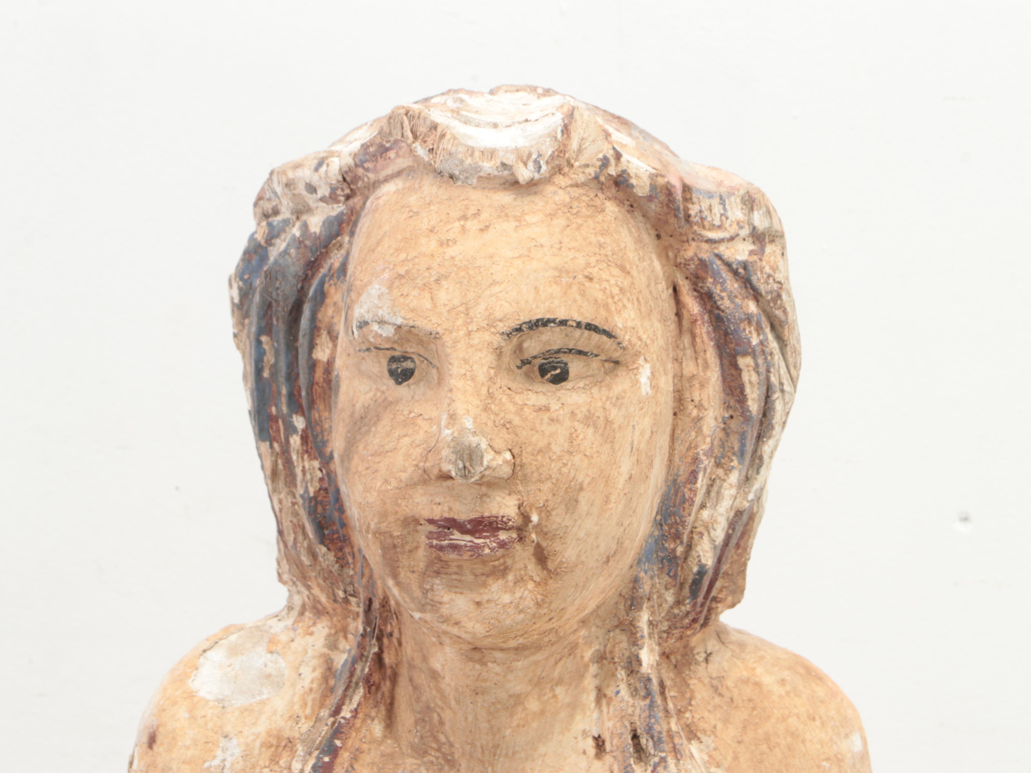 Wooden Figurehead Carving of Mermaid