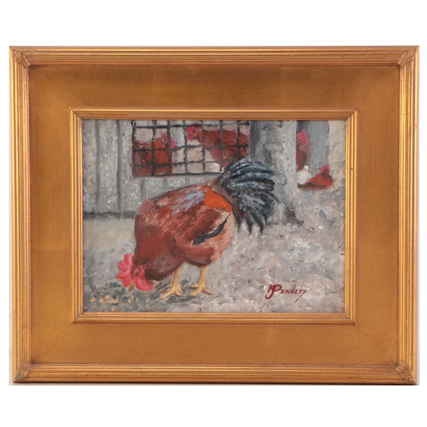 Nancy Pendery Oil Painting "Killer Rooster"