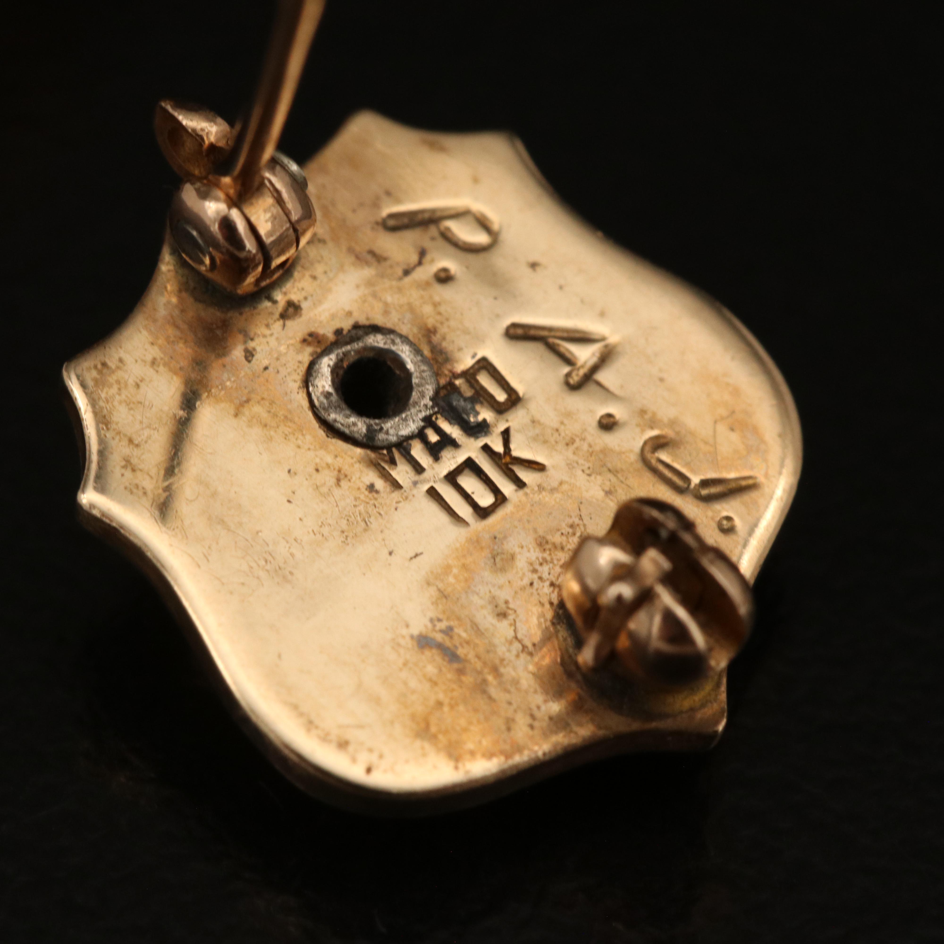 Kappa Alpha Psi and 10K Omega Psi Phi Fraternal Pins with Pearls and Diamond